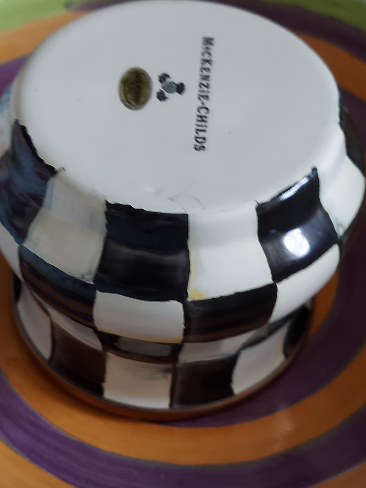 MacKenzie-Childs Courtly Check Sugar Bowl & Lid
