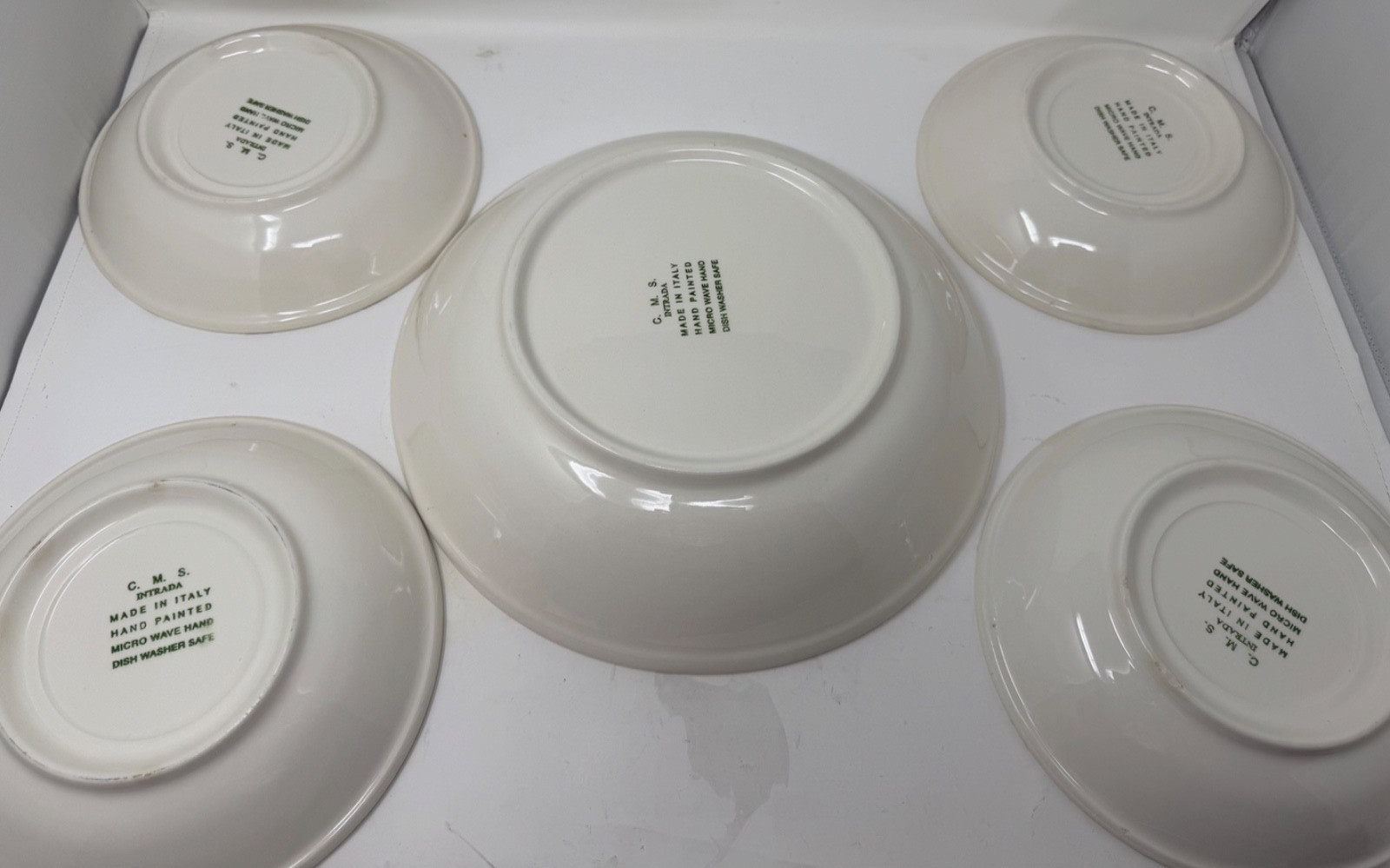 Italian Pasta Spaghetti Set – 4 Bowls + Lg Serving Bowl C. M. S. IMTRADA Italy