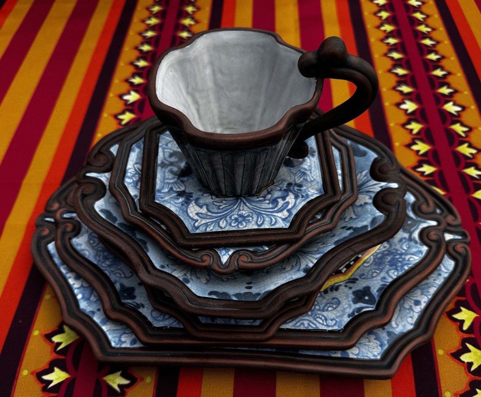 Victoria and Richard MacKenzie-Childs Emprise Superfluous Cuppa And Saucer
