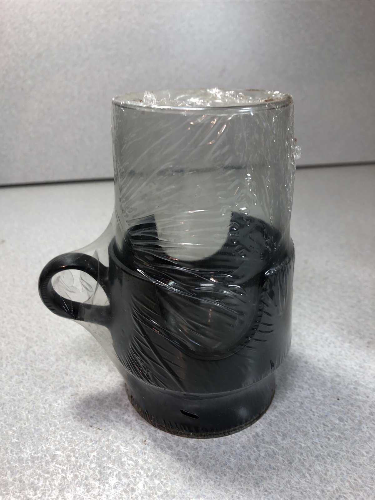 NEW Set of 7 Vintage Corning Glas-Snap Mugs Black Base Glassware 8oz Hot Cold