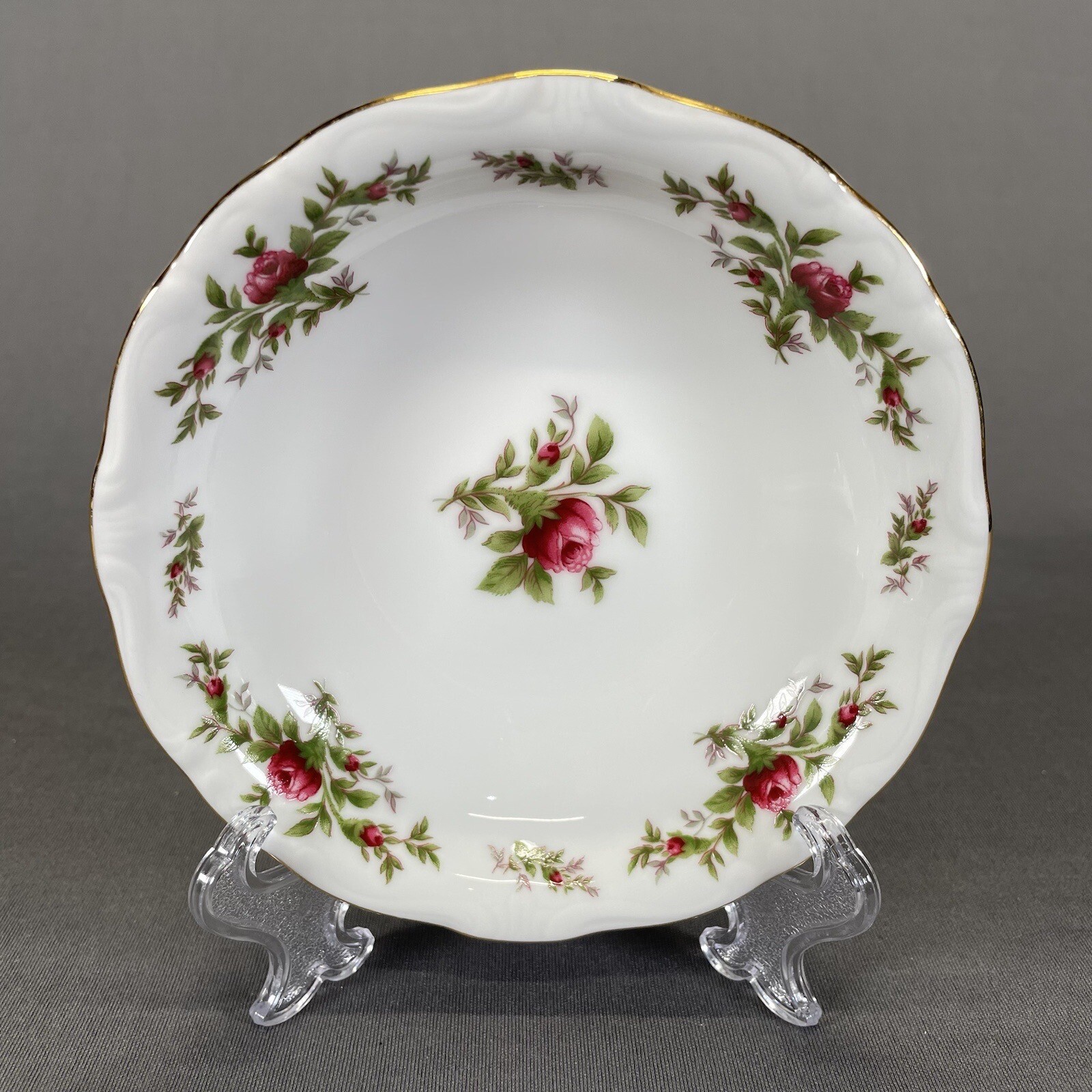 Johann Haviland Fruit Dessert Bowl Moss Rose Floral Traditions Gold Trim