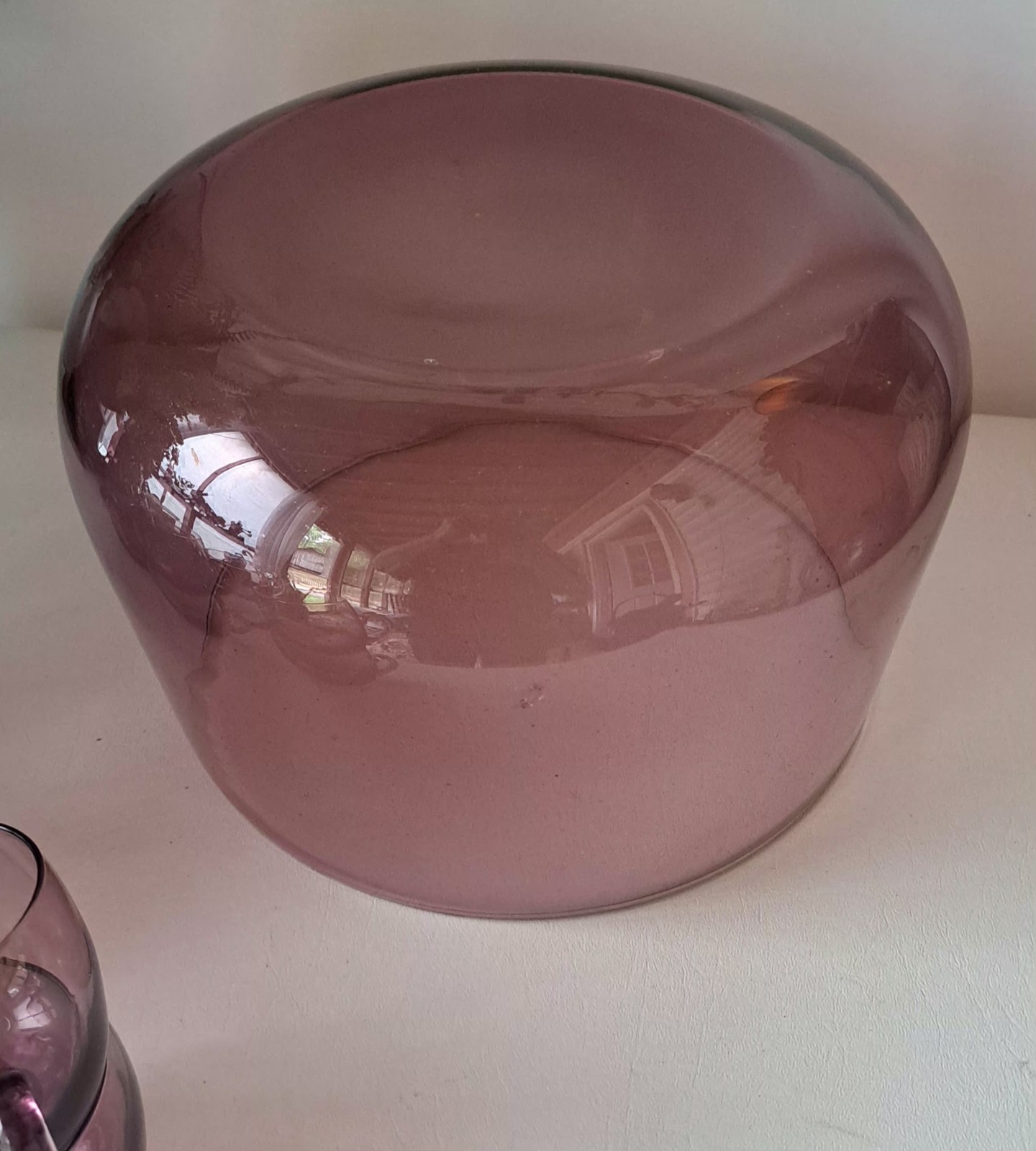 Vintage Made In Italy Murano Amethyst Purple Glass Punch Bowl Set