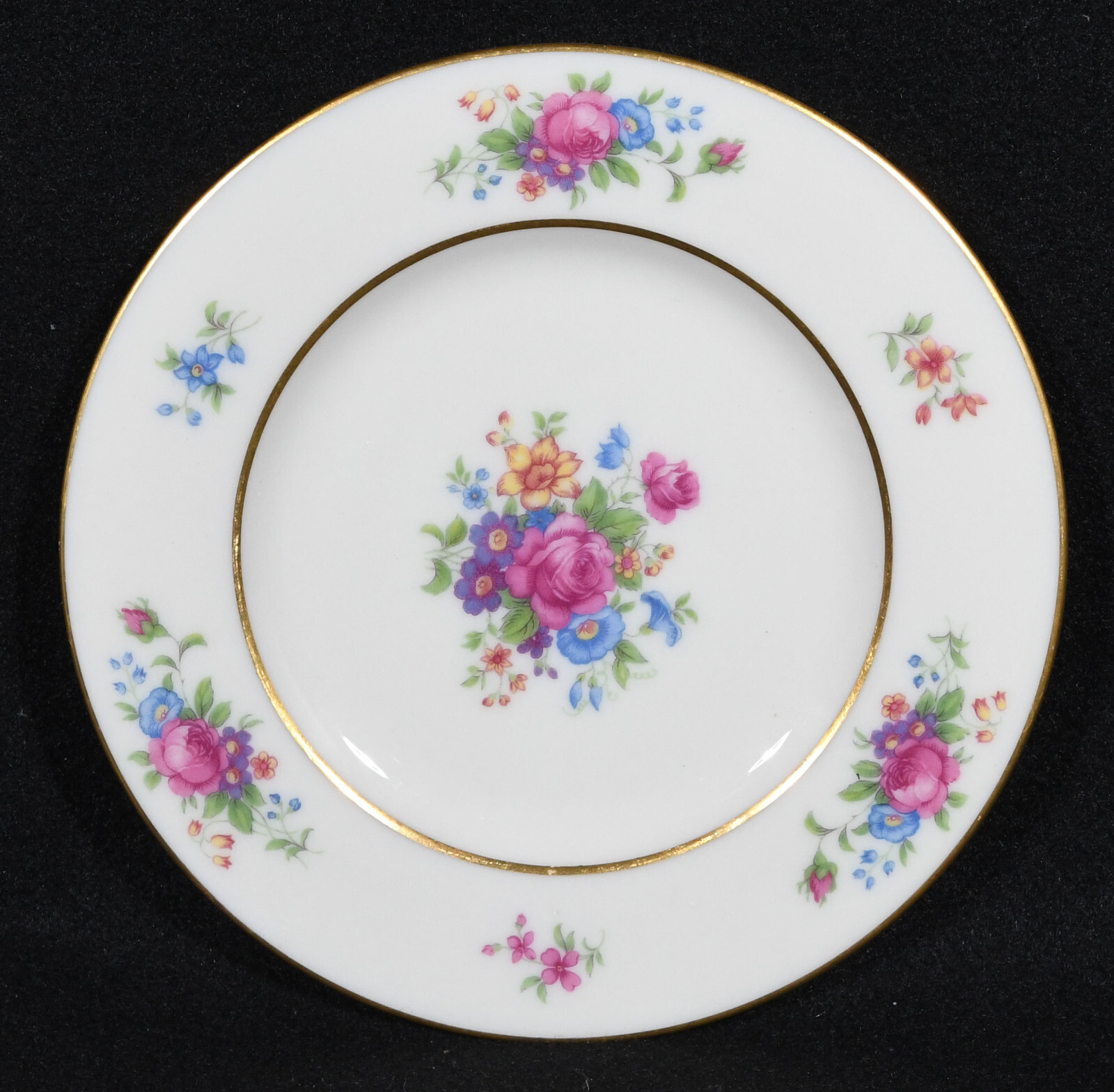 Lenox Rose J300 Bread Plate Gold Trim 6 1/4″