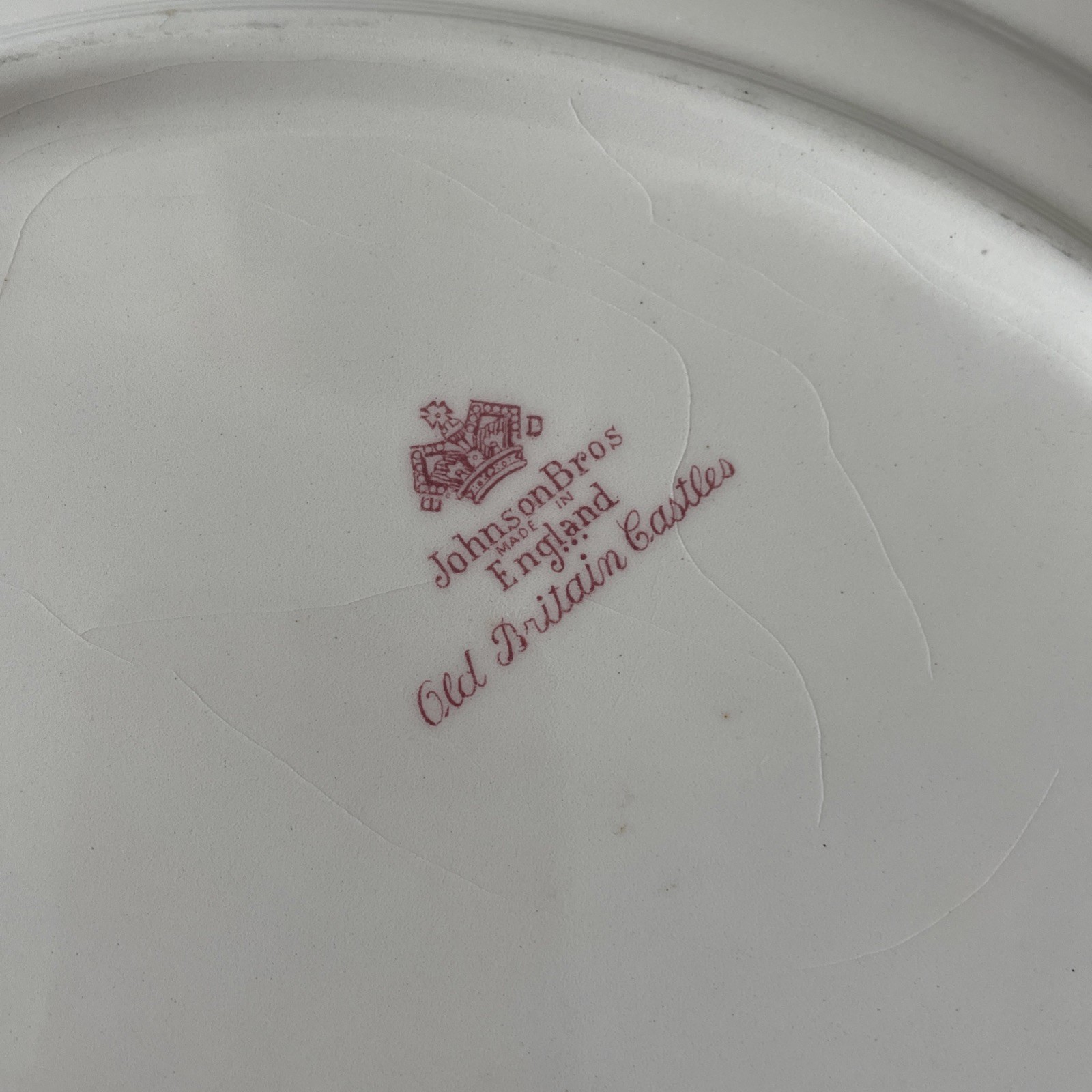 Johnson Brothers Old Britain Castles Cambridge Pink Transferware Platter 12″