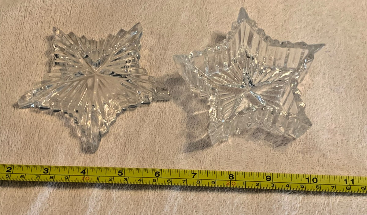 Clear Pressed Glass Candy Dish 4 Inch Star Shaped Tabletop Home Decor Piece