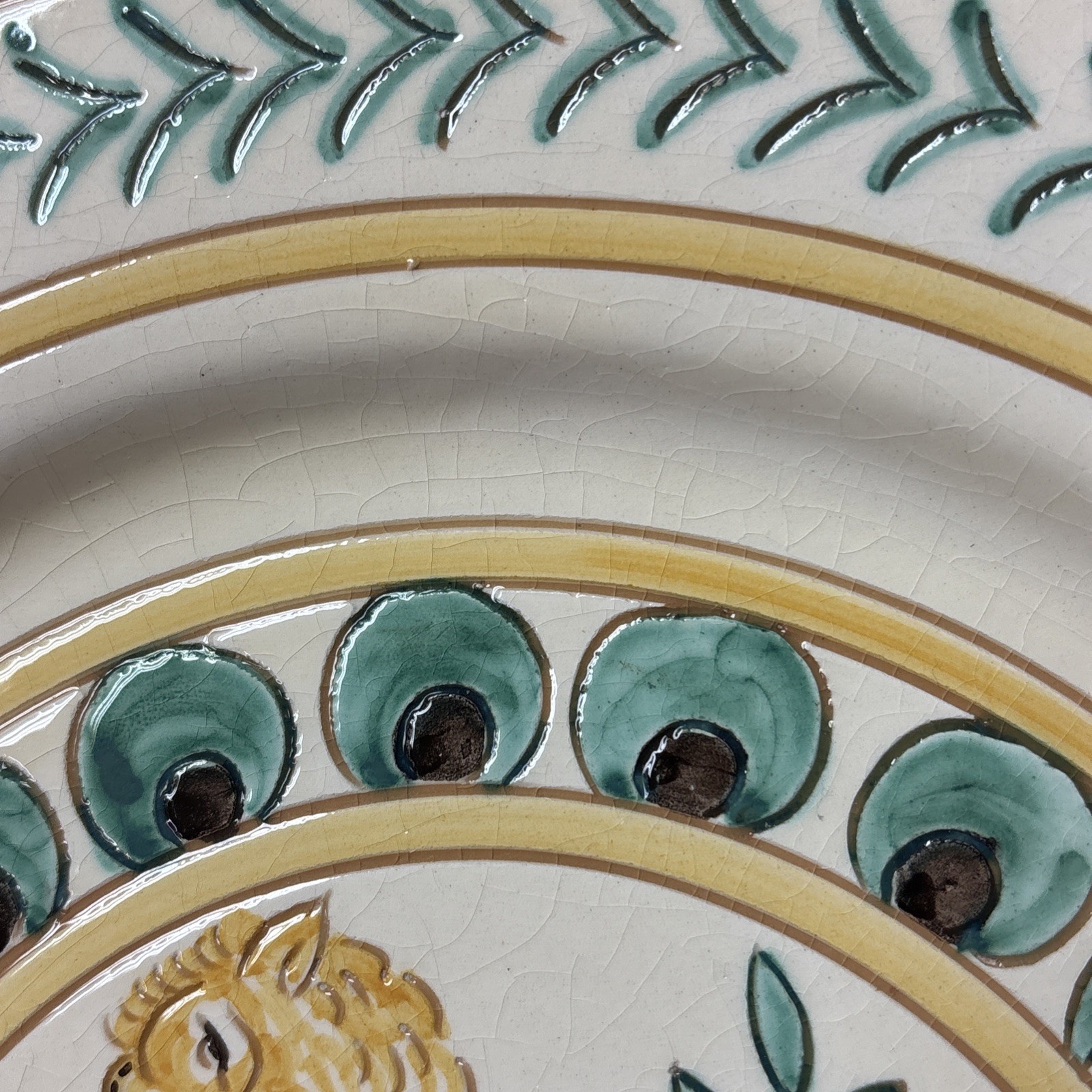 Grazia Deruta LION for Bergdorf Goodman Plate 11 1/4 Inches #CRAZED#