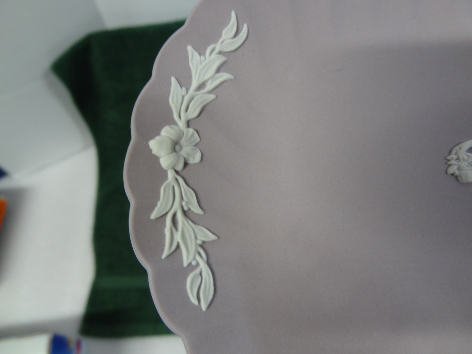 Vintage Wedgwood Lavender Lilac Jasperware Dancing Hours Oval Pin Tray Plaque 7″