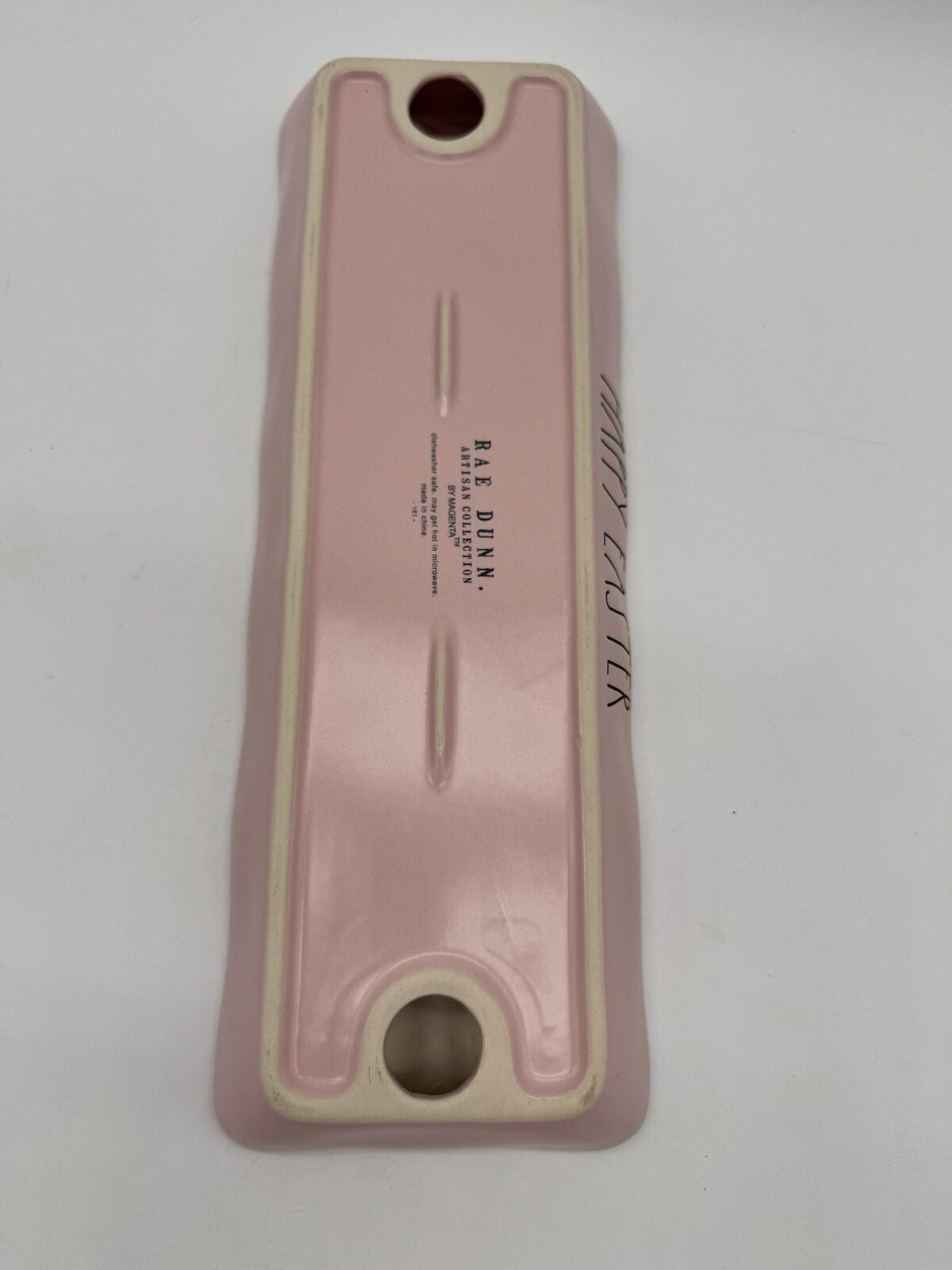 NEW RAE DUNN Artisan Collection LL “HAPPY EASTER” Pink 12 Egg Holder By Magenta