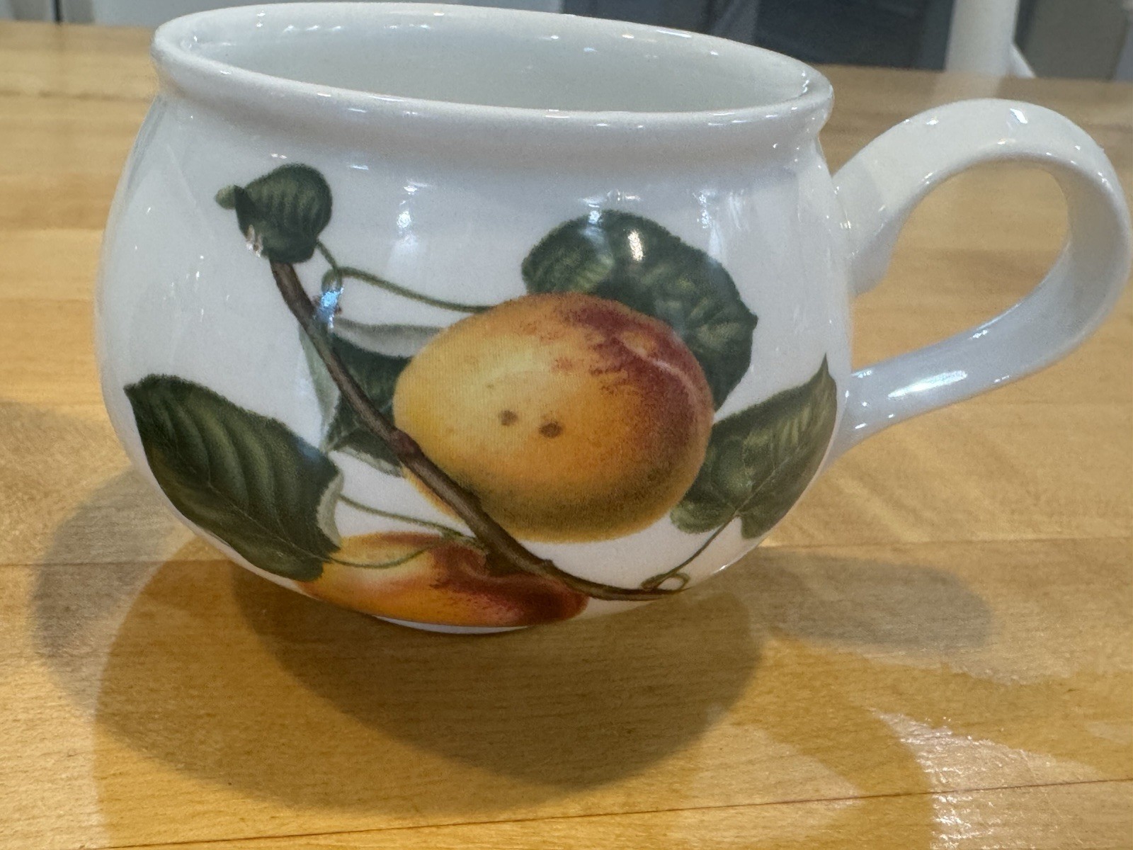 Vtg Set of 2 Portmeirion Pomona Romantic Footed Cup Coffee Mugs Apple England