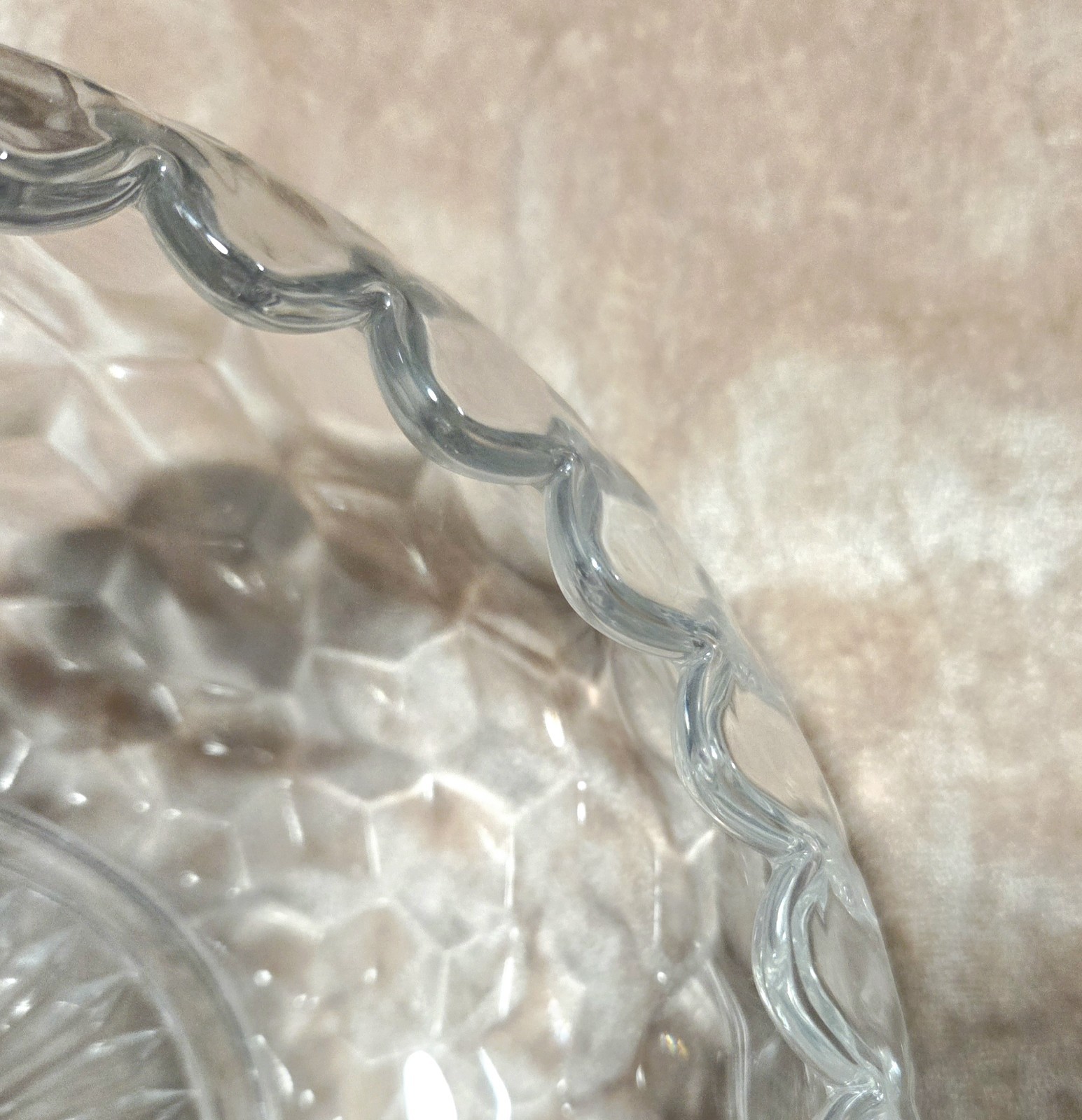 Vintage Fostoria American Large Footed Molded Glass Rose Bowl About 8in W 5in H
