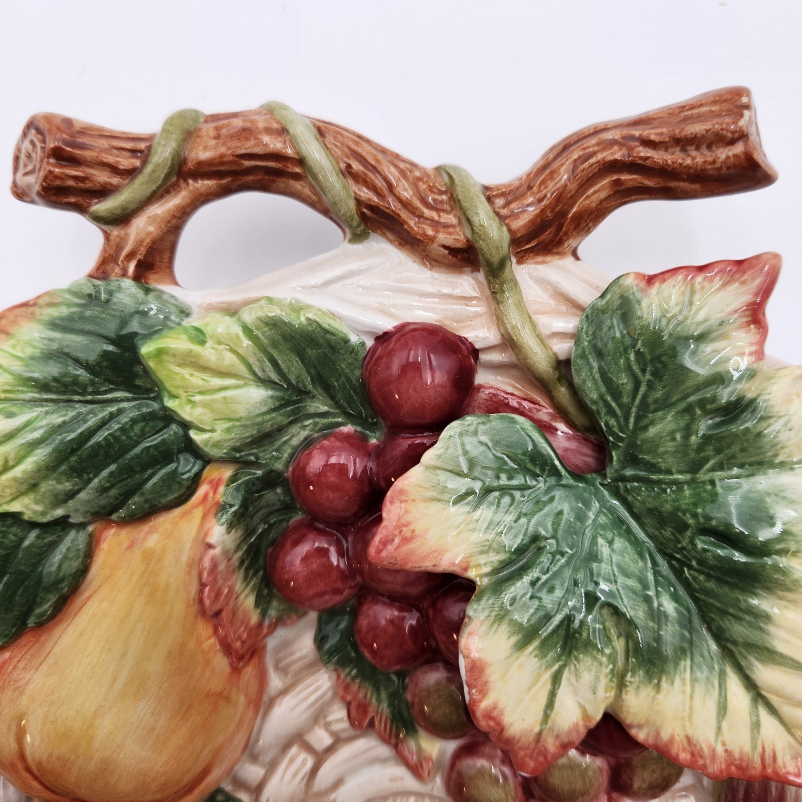 Fitz and Floyd Classics Country Gourmet Canape Plate Embossed Fruit Basketweave