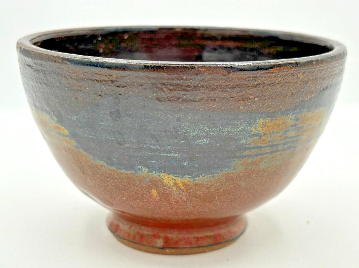 Stoneware Snack Bowls Firewood Kiln Glaze Set of 3 Wheel Thrown Studio Art