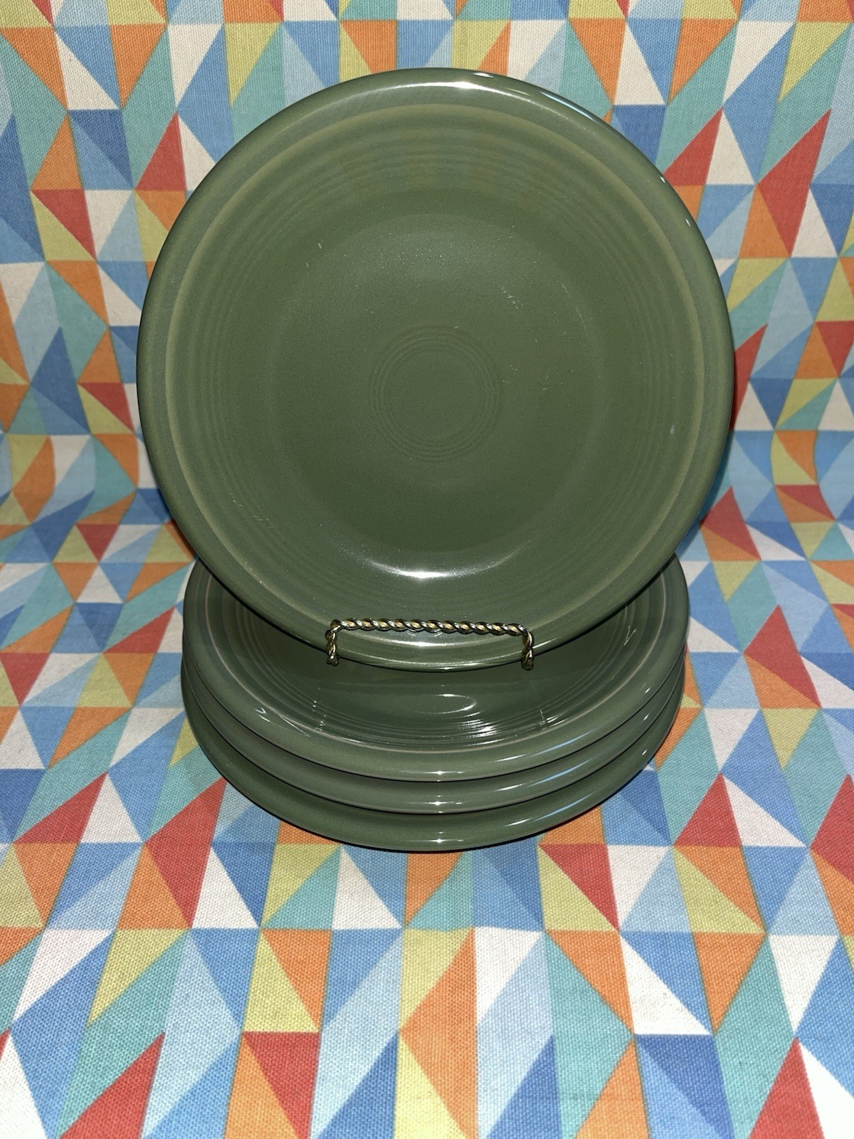 NEW FIESTA set 4 SALAD APPETIZER PLATES Sage Green 7.25” FIESTAWARE ships free