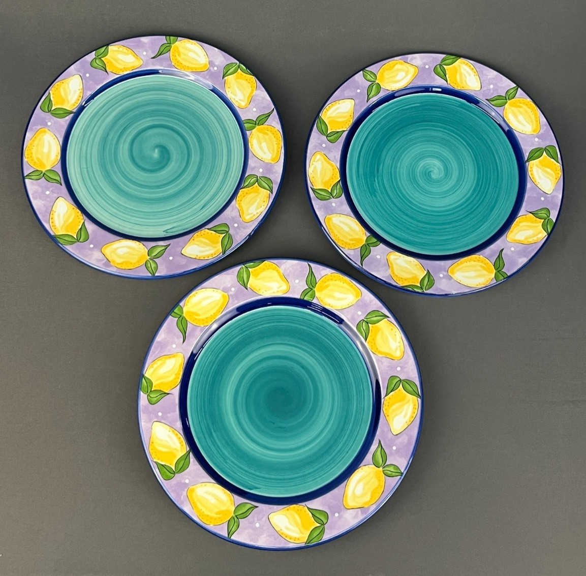 12 Essex Collection FRUIT PUNCH 10 3/8″ Dinner Plates ~ Portugal : EUC