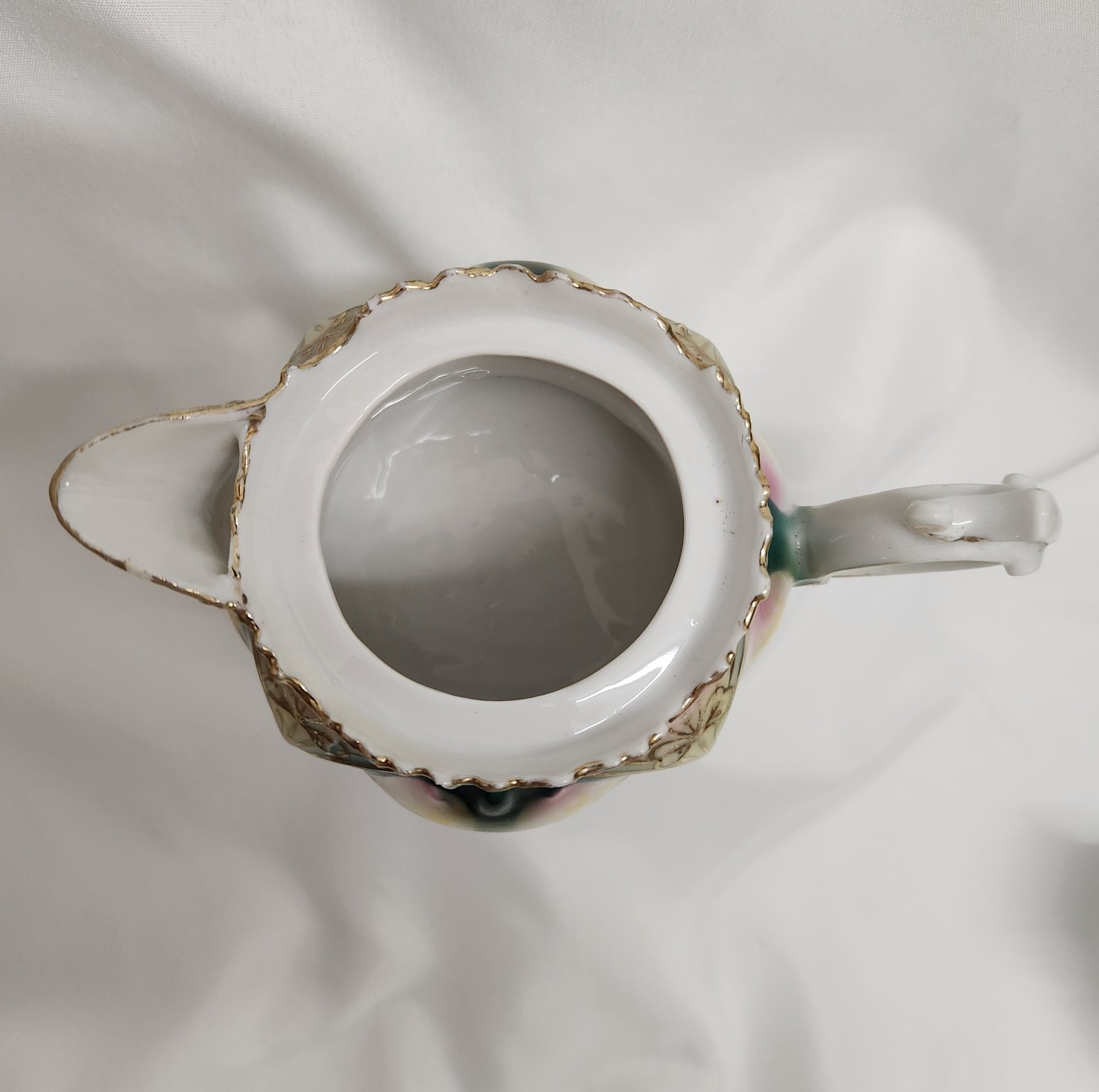 RS Prussia Antique Porcelain Small Teapot Floral Pattern With Lid