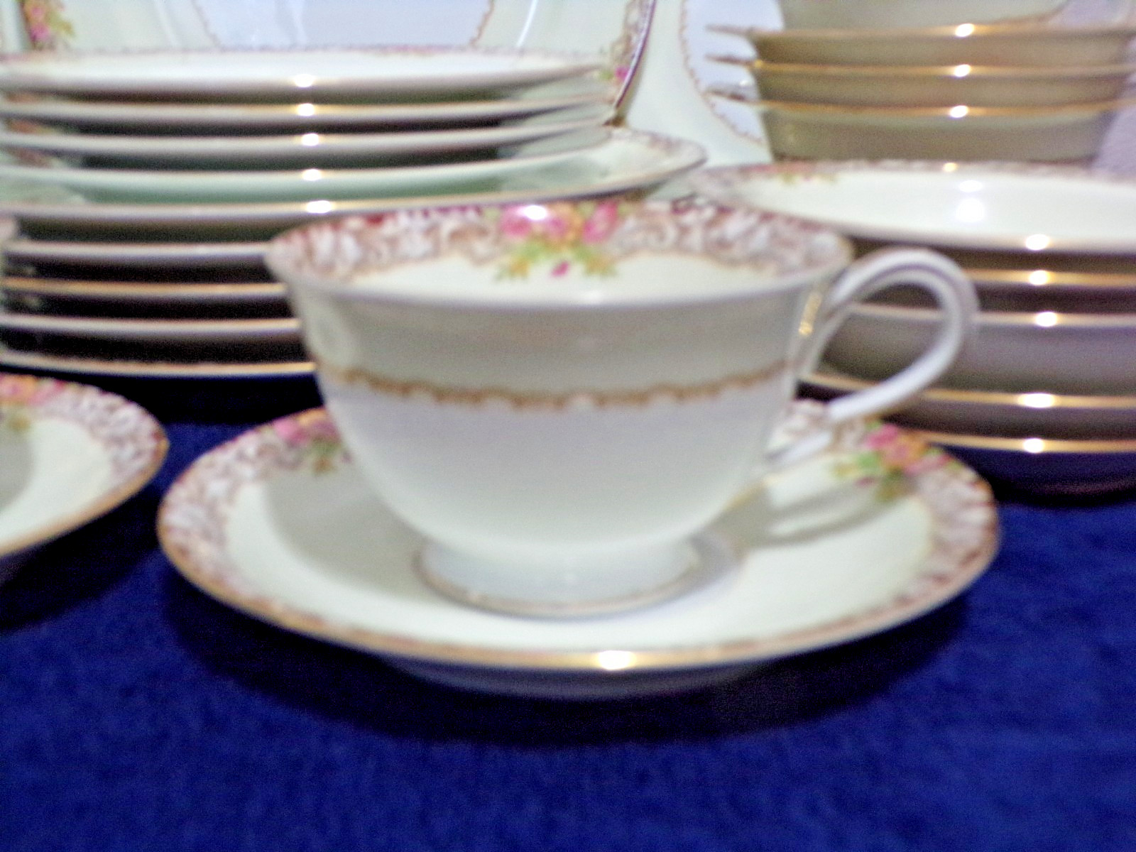 Noritake Harmony #3906 Gold Trim Made Occupied Japan Dinnerware Service for 6
