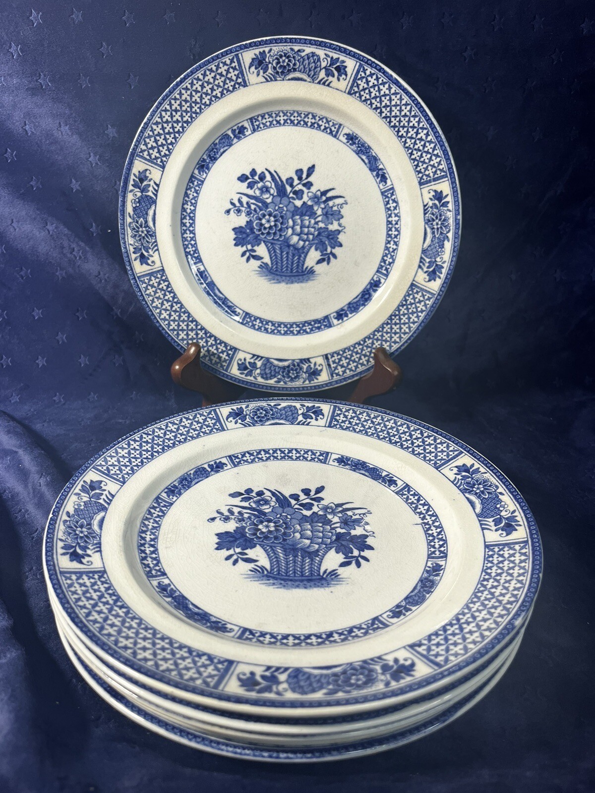 BOOTHS Vintage Set Of 6~7 7/8” Salad Plates NANKIN pattern English Silicon China