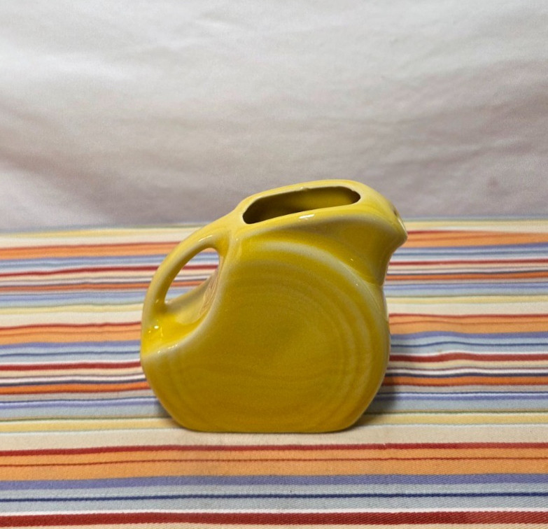 New Fiesta Fiestaware Sunflower Yellow Mini Disc Disk Pitcher Creamer 5oz.