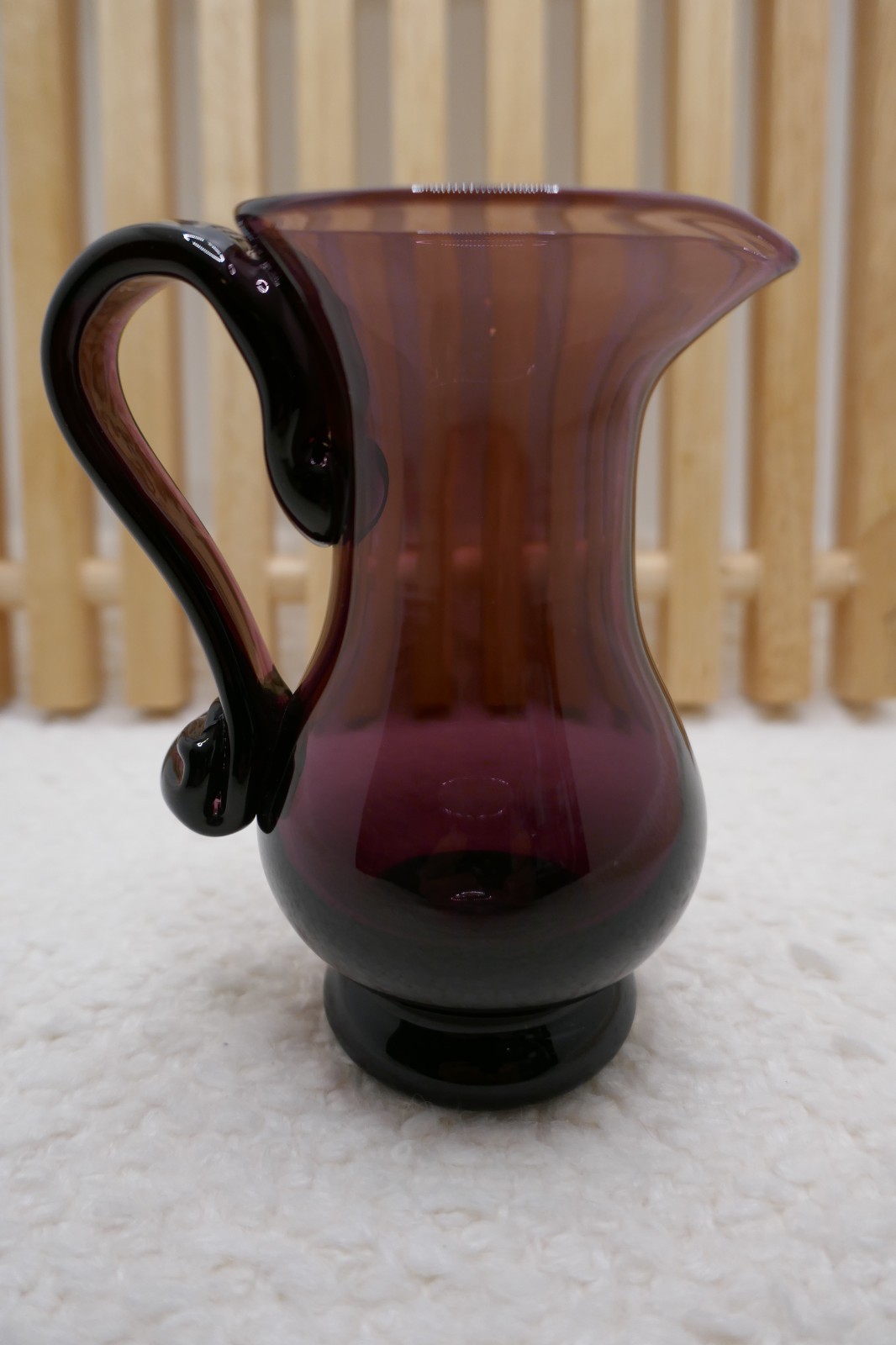 Vintage Hand-Blown Amethyst Glass Mini Pitcher – Creamer – Vase