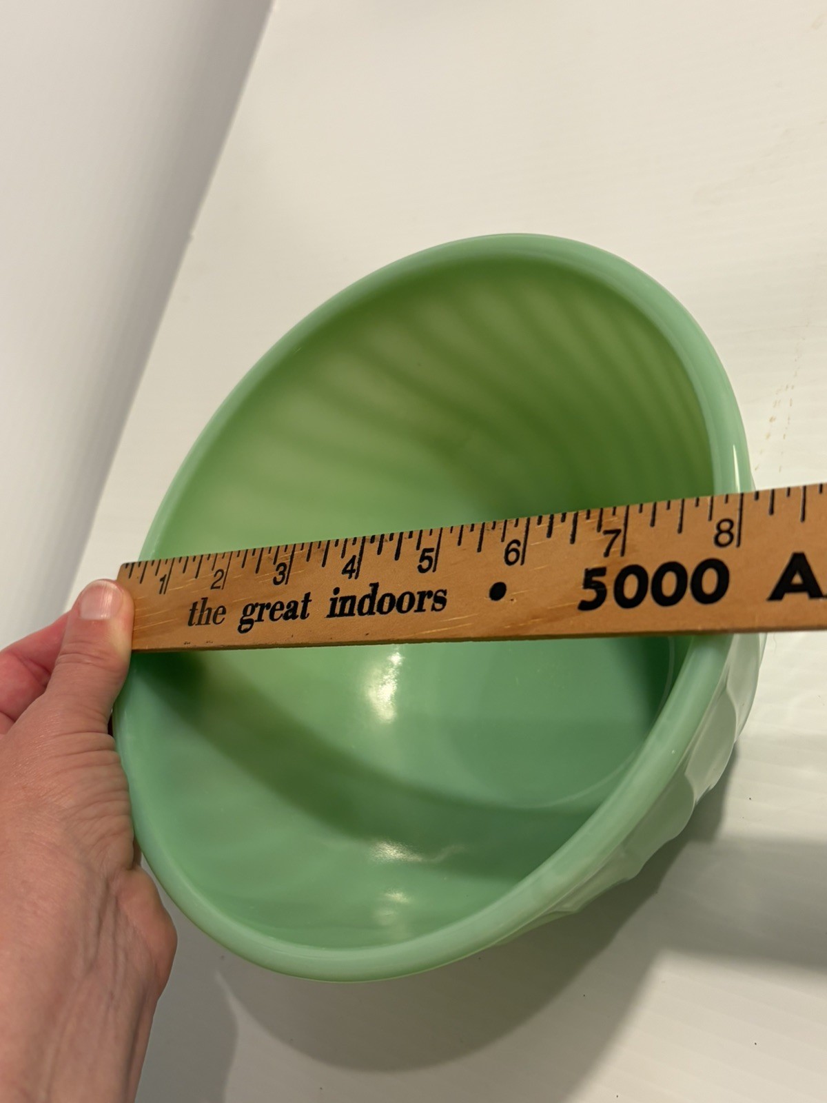 Fire-King Jadeite Swirl 8″ Mixing Bowl – Anchor Hocking Oven Ware Green Jade