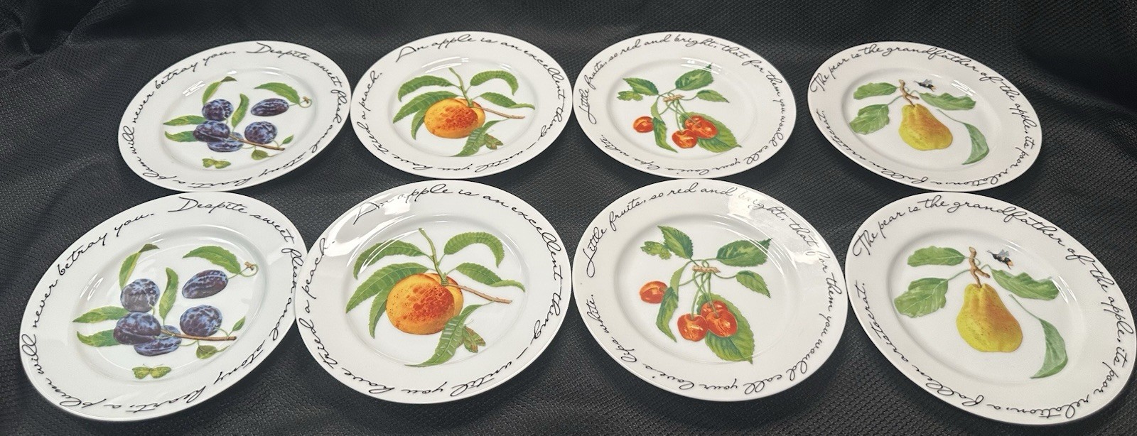 Williams Sonoma Orchard Suite Plates Salad Dessert Snacks Set Of 8 Cottage Core