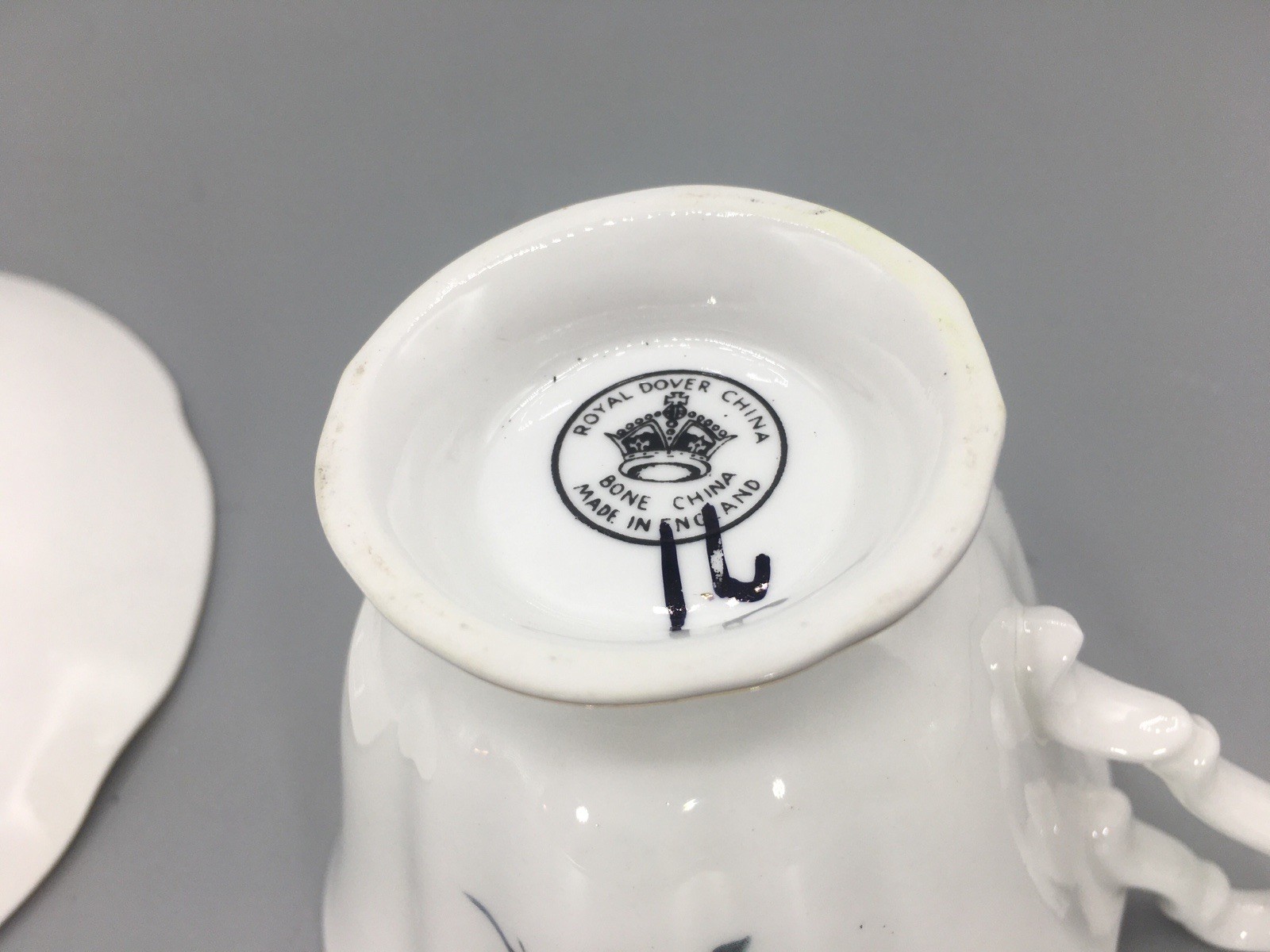 Wildflower Royal Dover Bone China White Floral Teacup & Saucer Vintage England