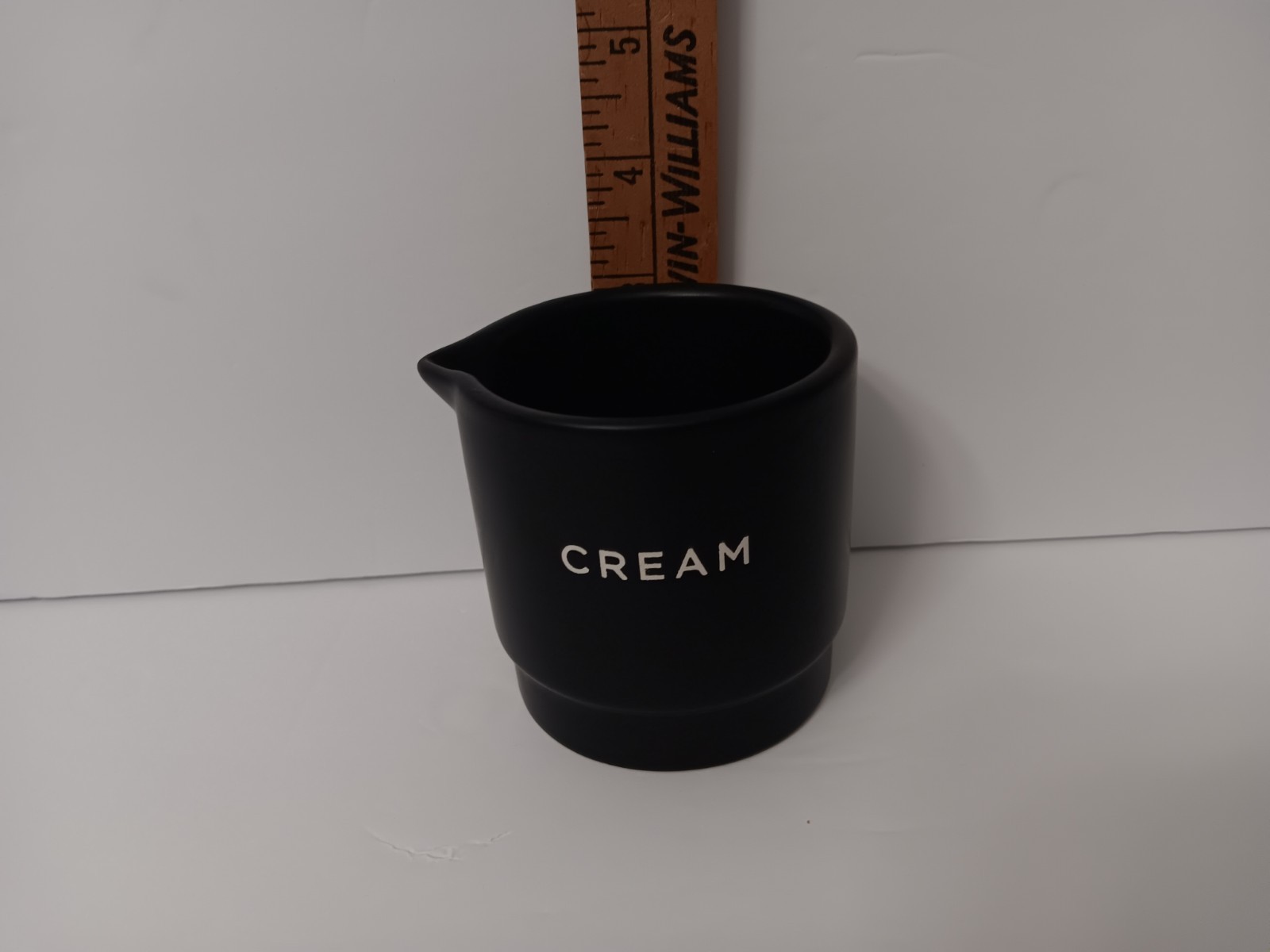 Vintage Earthenware Individual Coffee Creamer Black Pitcher 3″ Inches Tall