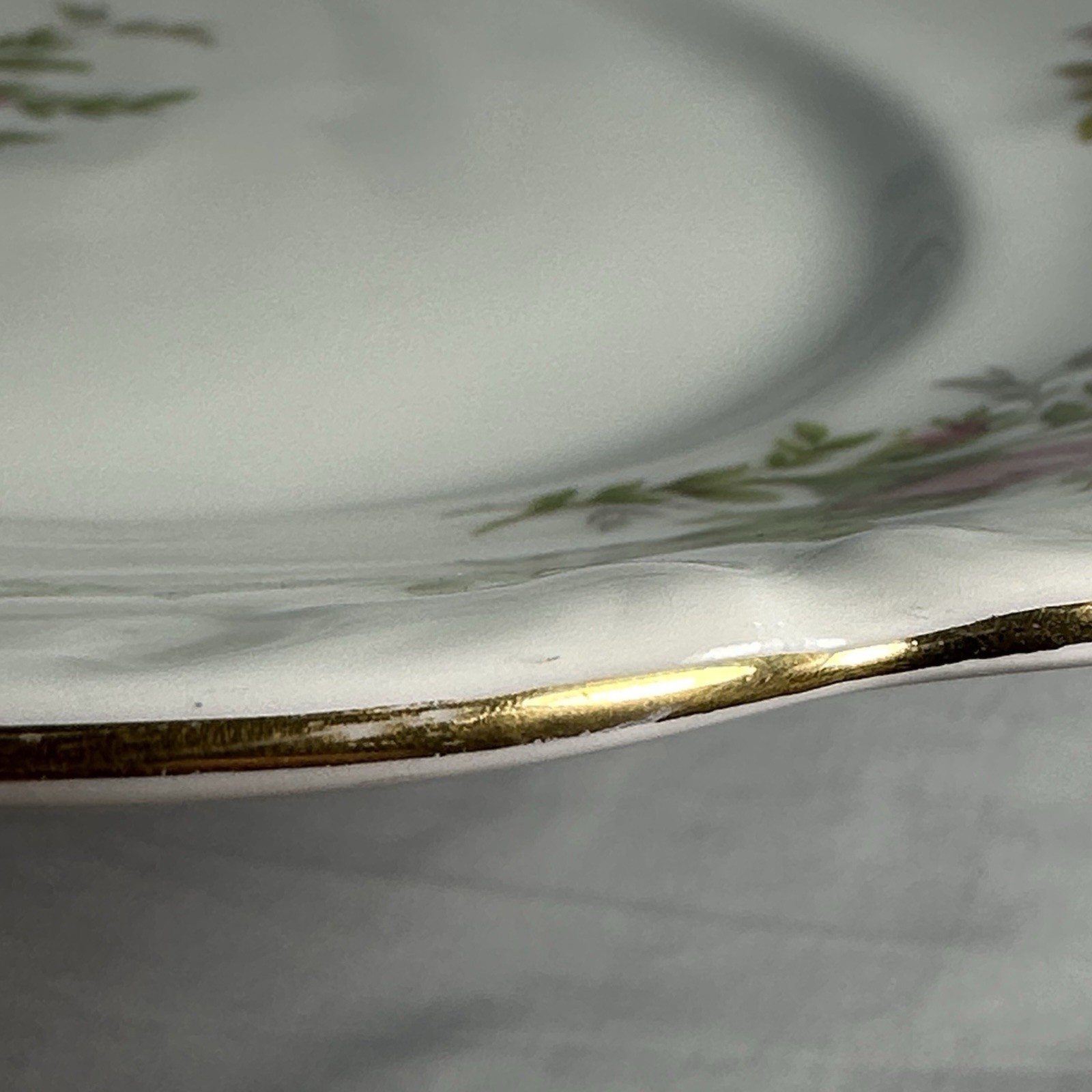 Johann Haviland Moss Rose Large Serving Platter 15”L Gold Trim Bavaria 1970’s