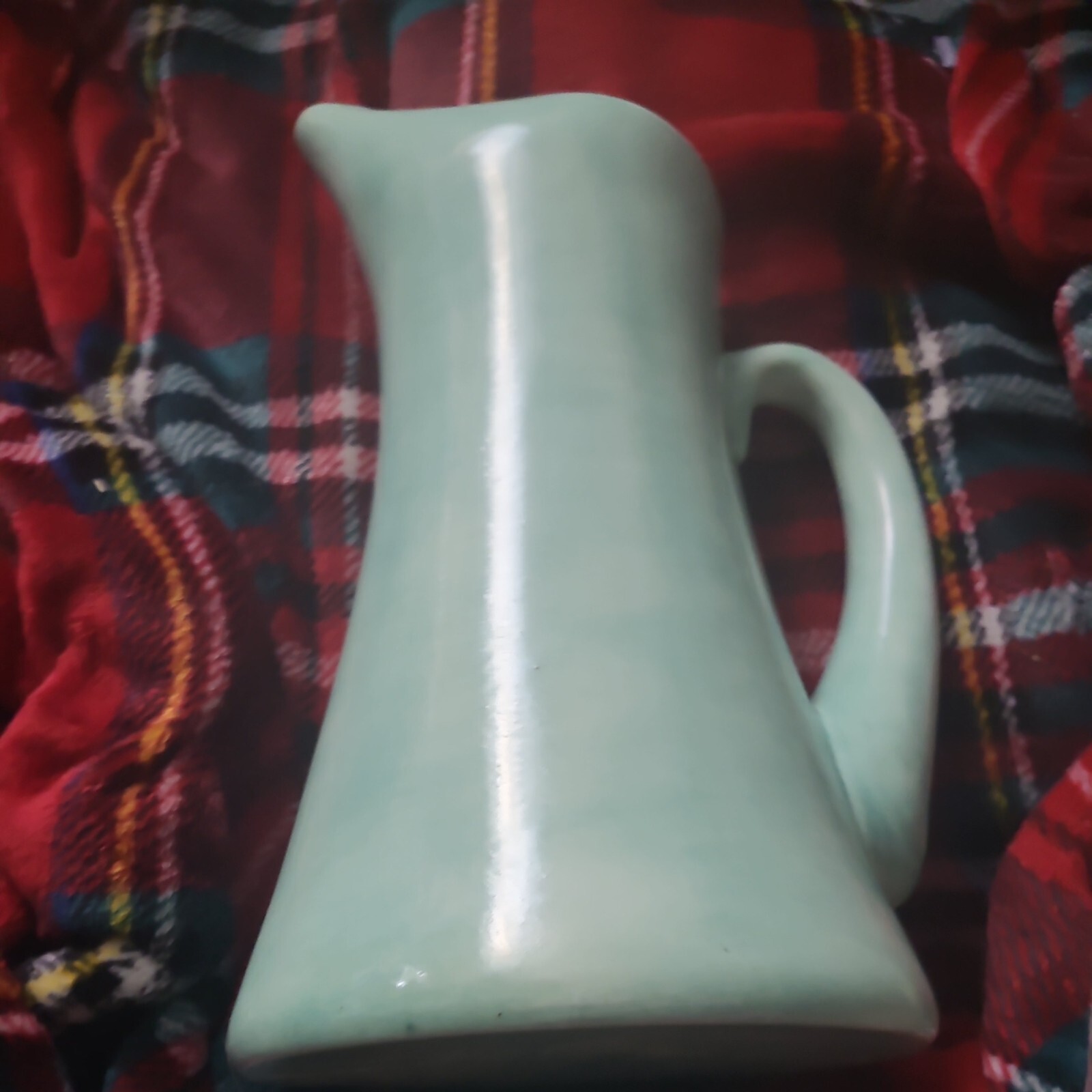Vintage Ceramic Water Pitcher 9-in Tall 6″ Wide Signed On Bottom