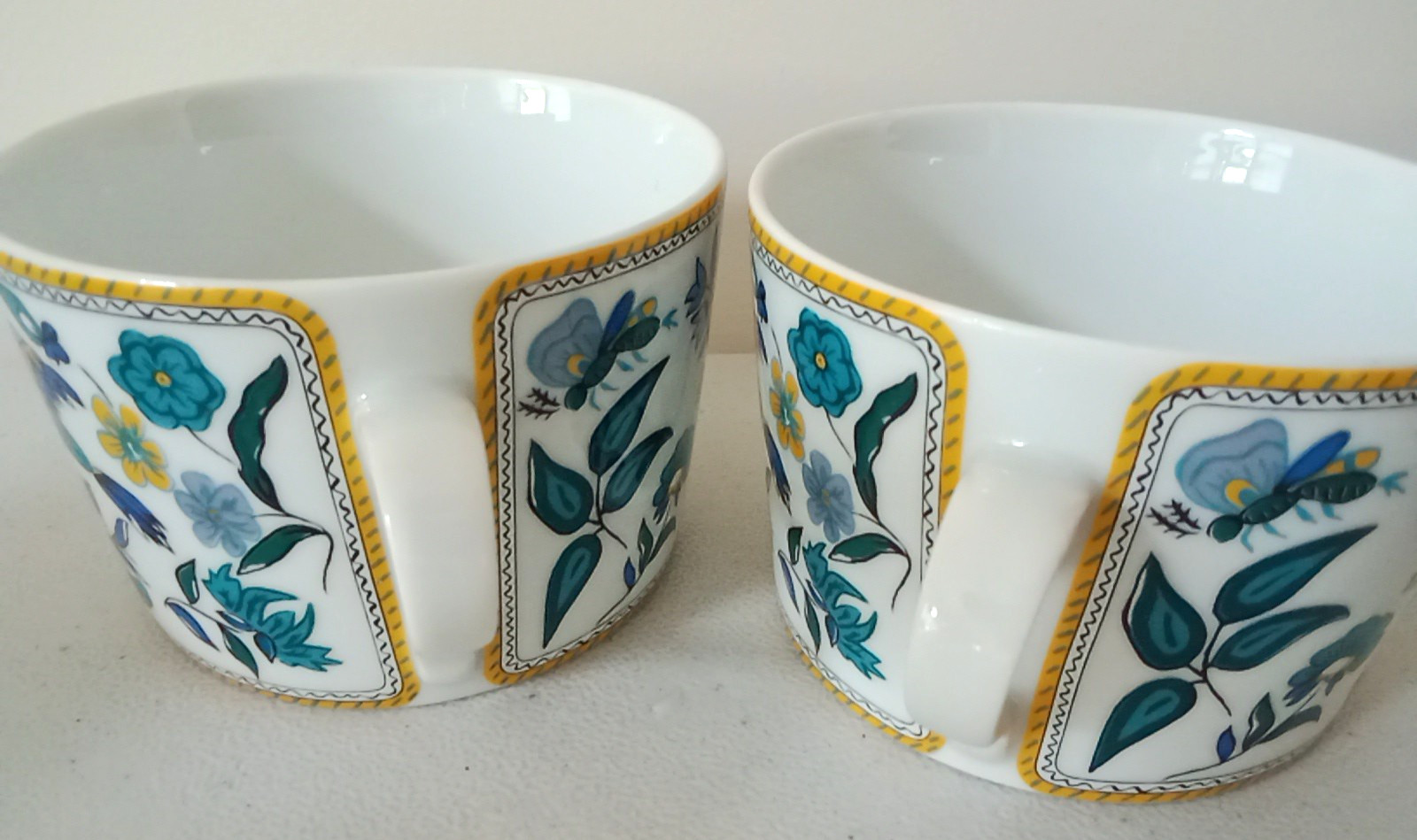 MISTRAL by SOLAFRANCE Bone China Coffee Mug Tea Cup 1994 Retired & Rare SET of 2