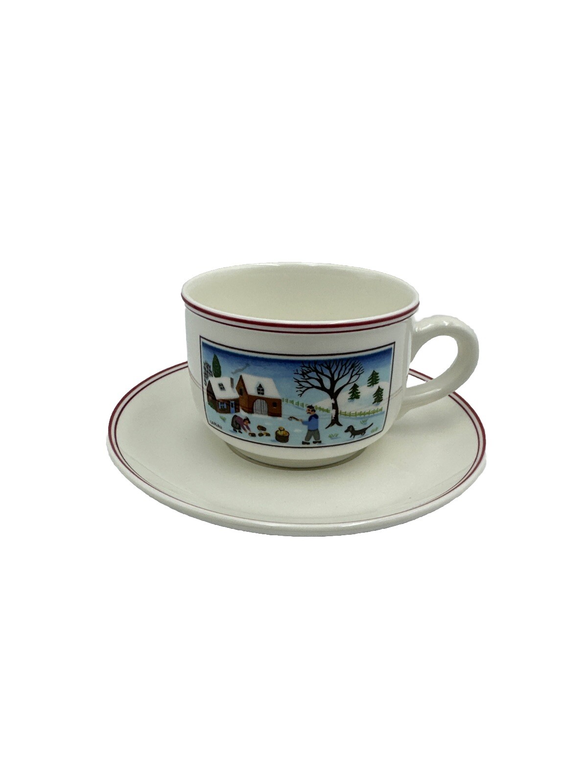 Villeroy Boch Naif Christmas Cup Saucer Set Laplau Luxembourg NOS
