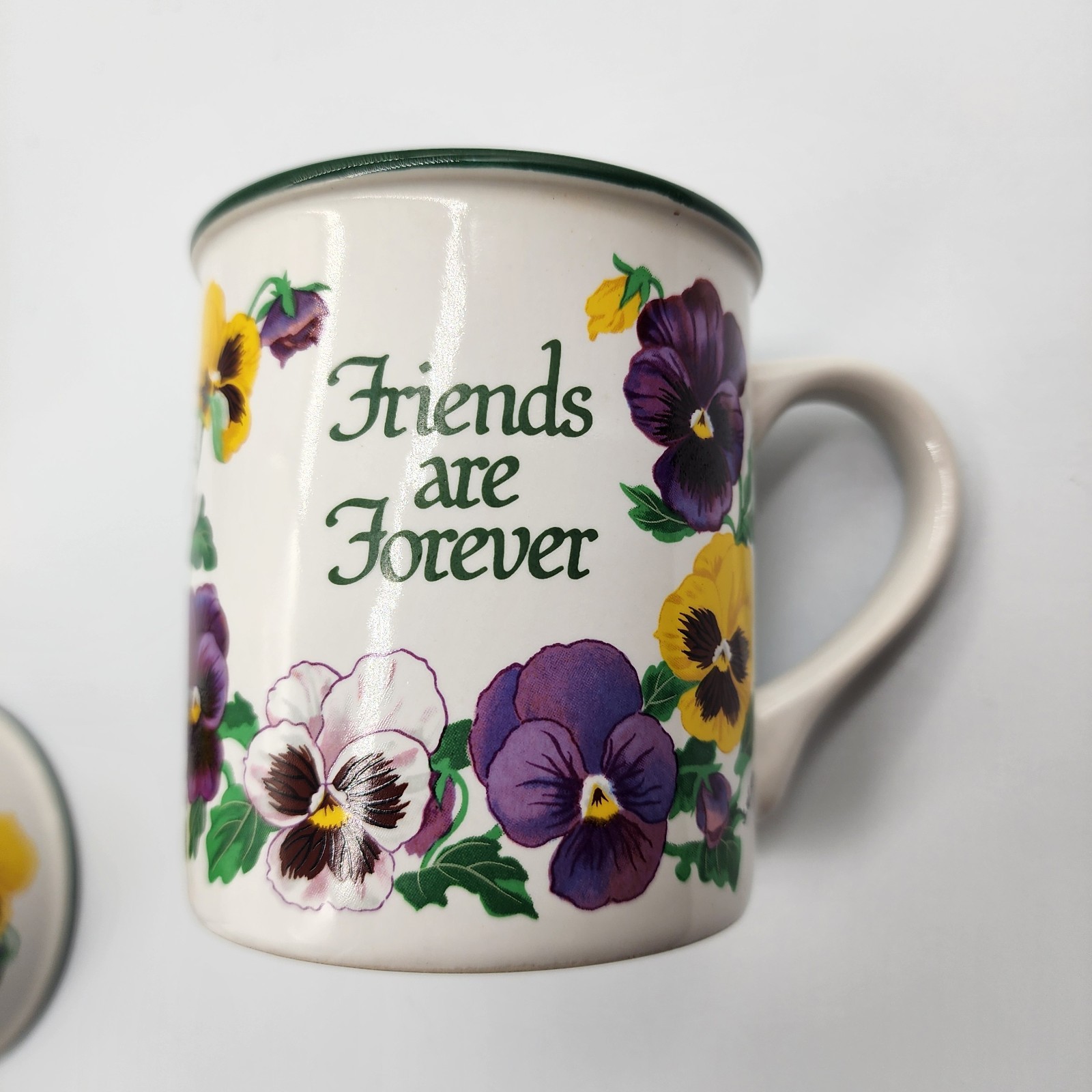 2 POTPOURRI DESIGNS 1992 Pansies Friends are Forever Coffee/Tea Mug S. W. Ziu
