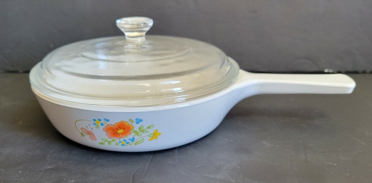 Corning Wild flower 6 Pc Menuette Set P-81-B, P-82-B & P-83-B Pyrex Lids