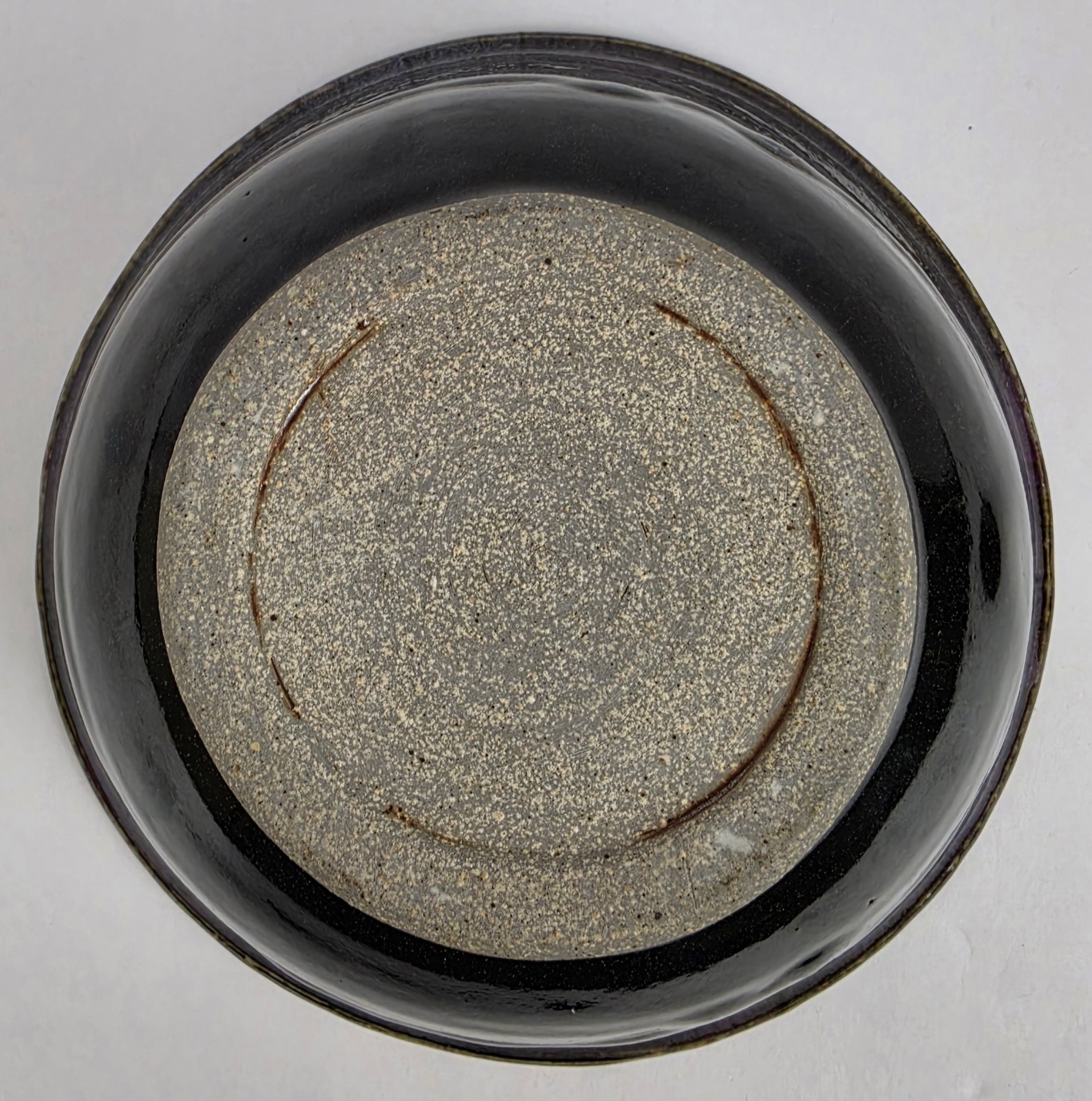Large Studio Pottery Ceramic Bowl Blue Purple Drip Glaze 8 1/2 In Diameter