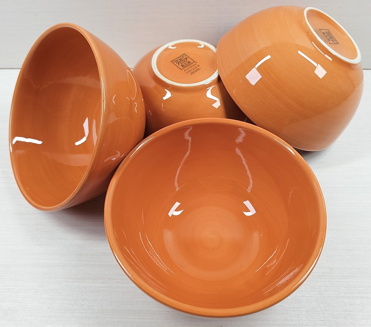 4 Tabletops Unlimited Avellino Pumpkin Soup Cereal Bowls Set Gallery Serving Lot