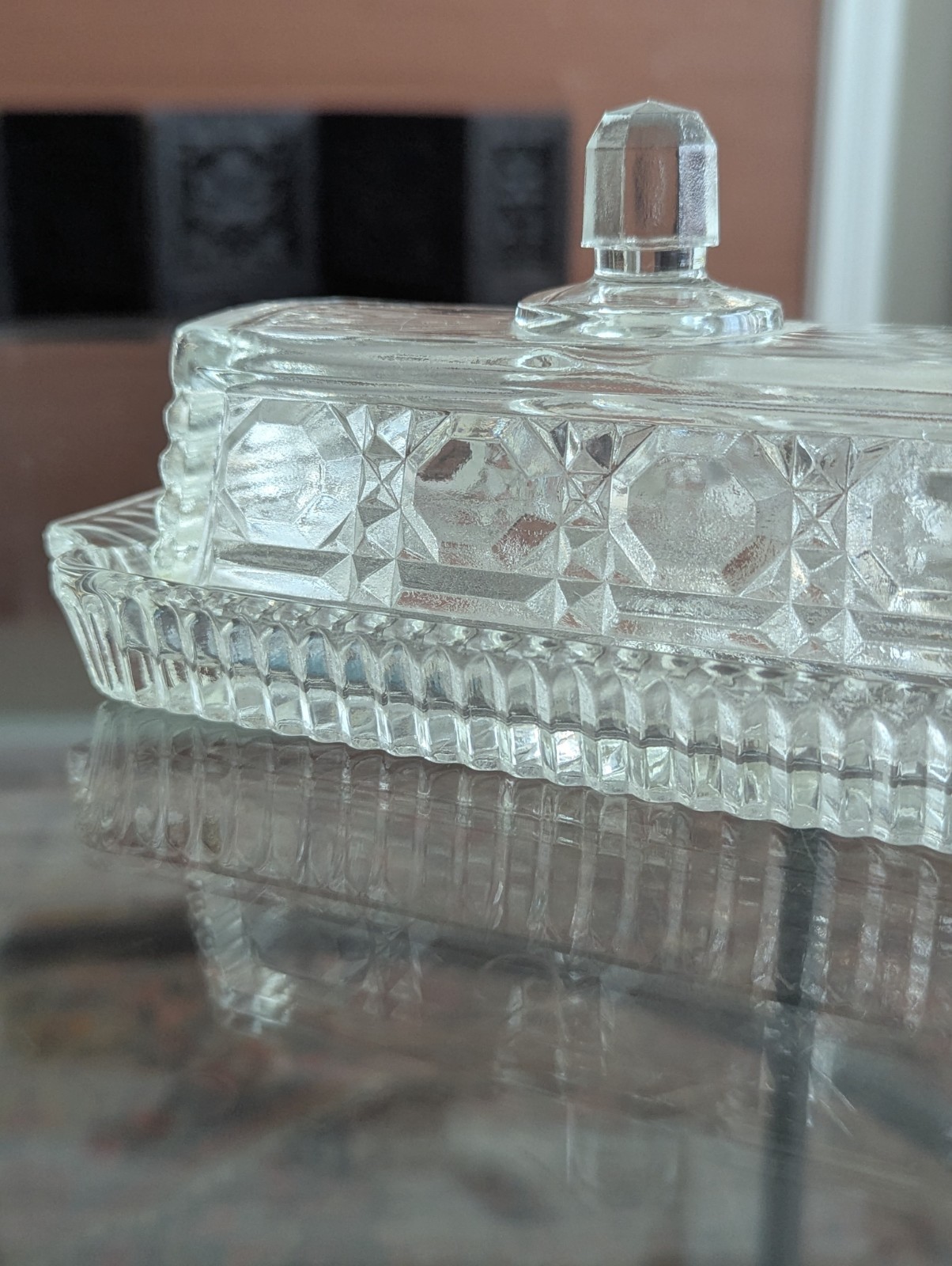 Vintage Federal Glass Windsor Butter Dish With Lid Early 1970s Serving Piece