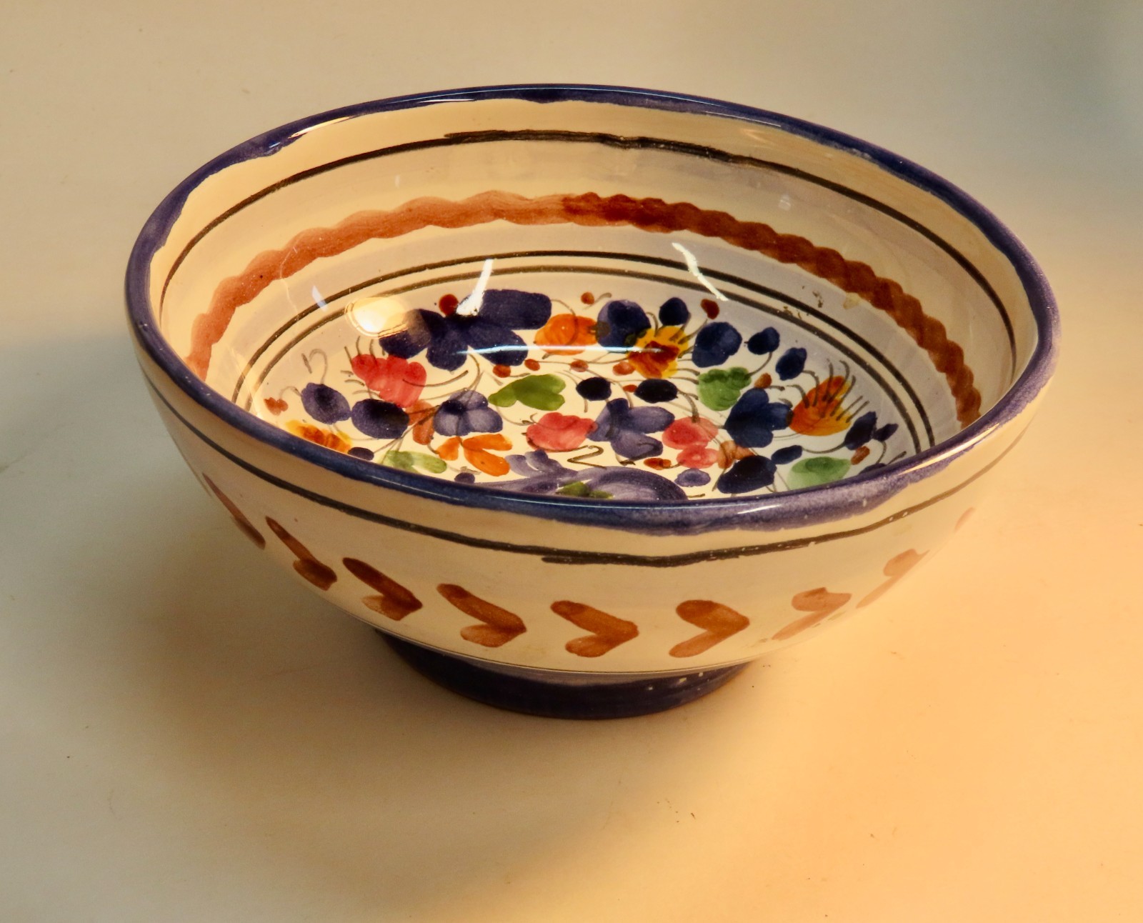 Vintage Deruta Majolica Ceramic Small Bowl Hand-Painted, Italy 5 1/2 Inches, New
