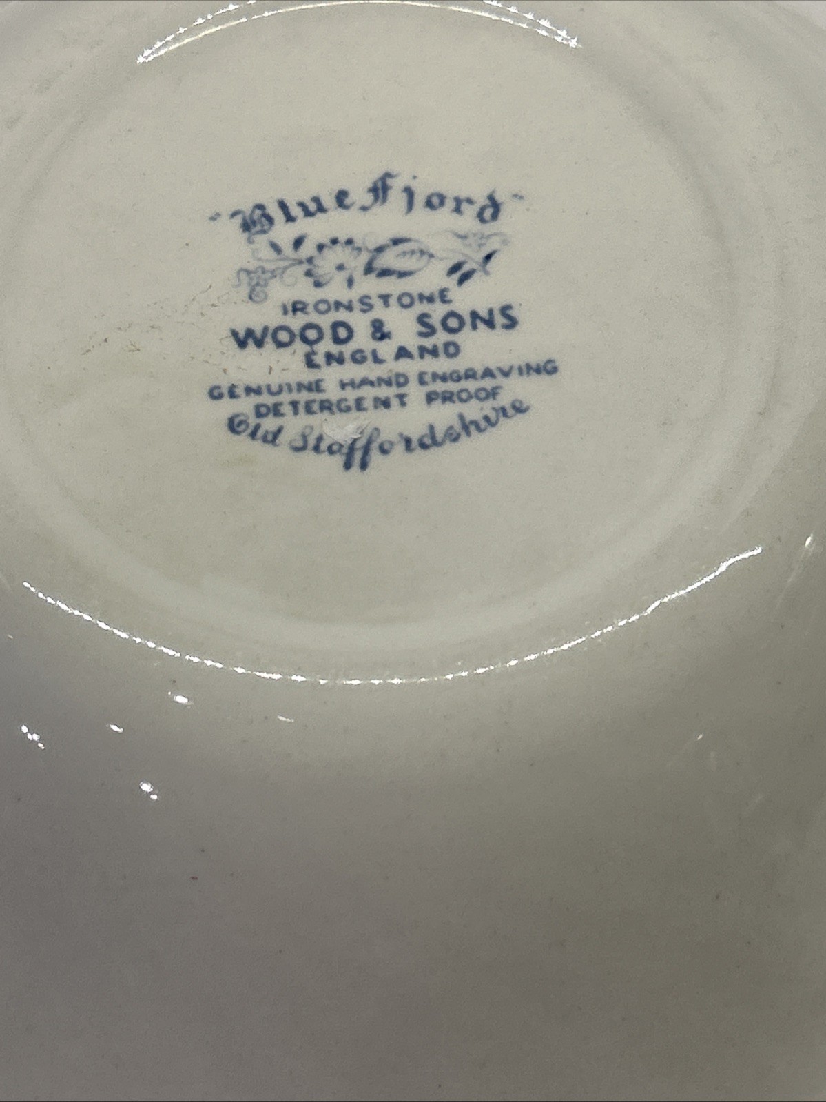 Wood And Sons Ironstone Blue Fjord Bowls, 6.5 In Wide, 1.5 In Deep Vintage