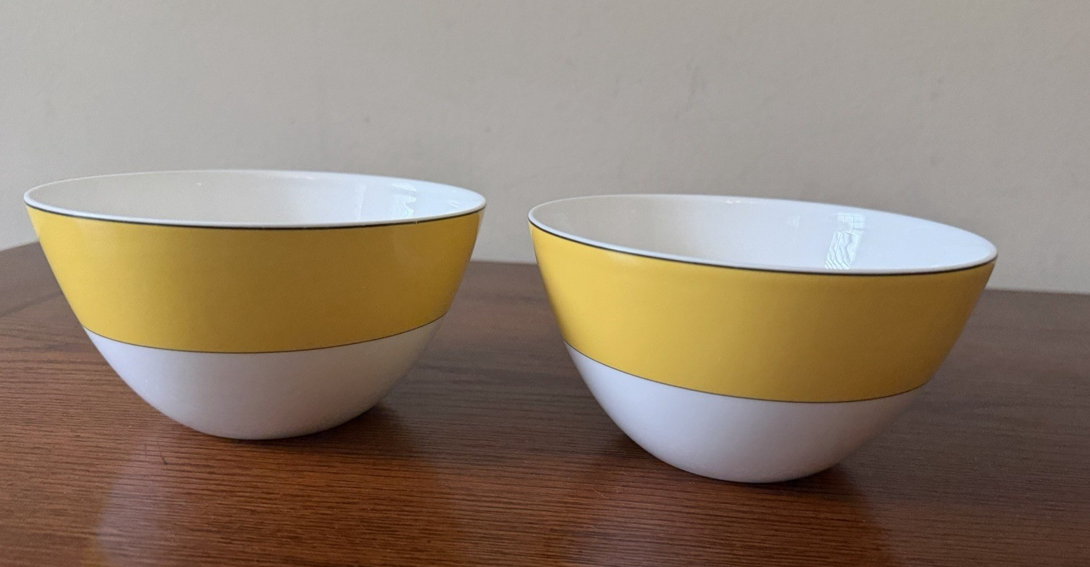 Kate Spade New York Lenox Rutherford Circle Yellow Cereal/Soup Bowls, Set of 2