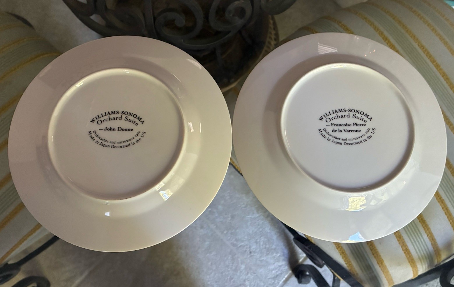 2 Dessert Plates ORCHARD SUITE by WILLIAMS-SONOMA Cherries & Pears Pristine