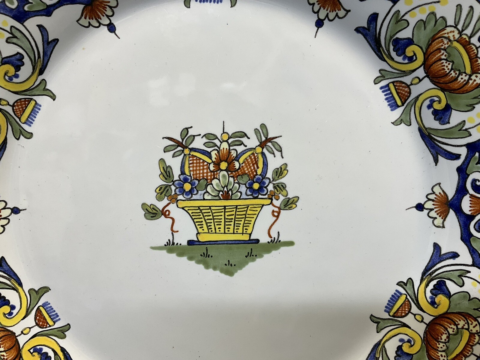 Two Vintage Handmade Wall Plates by Geo Martel Rouen, France ~ 10″