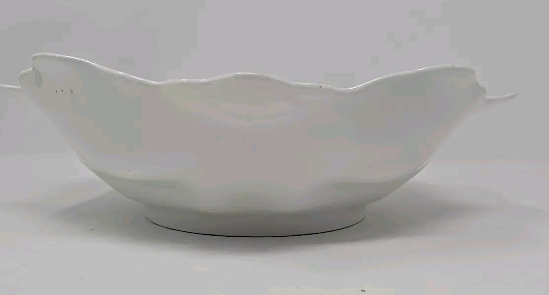 Antique RS Prussia Bowl — Lillies Decoration, Mold 252 11″
