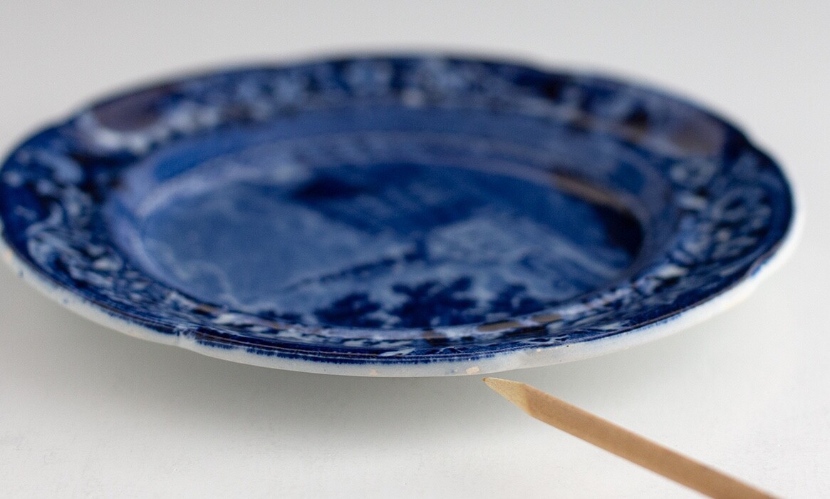 Scarce Antique Historical Staffordshire Dark Blue Transferware NEW YORK Plate
