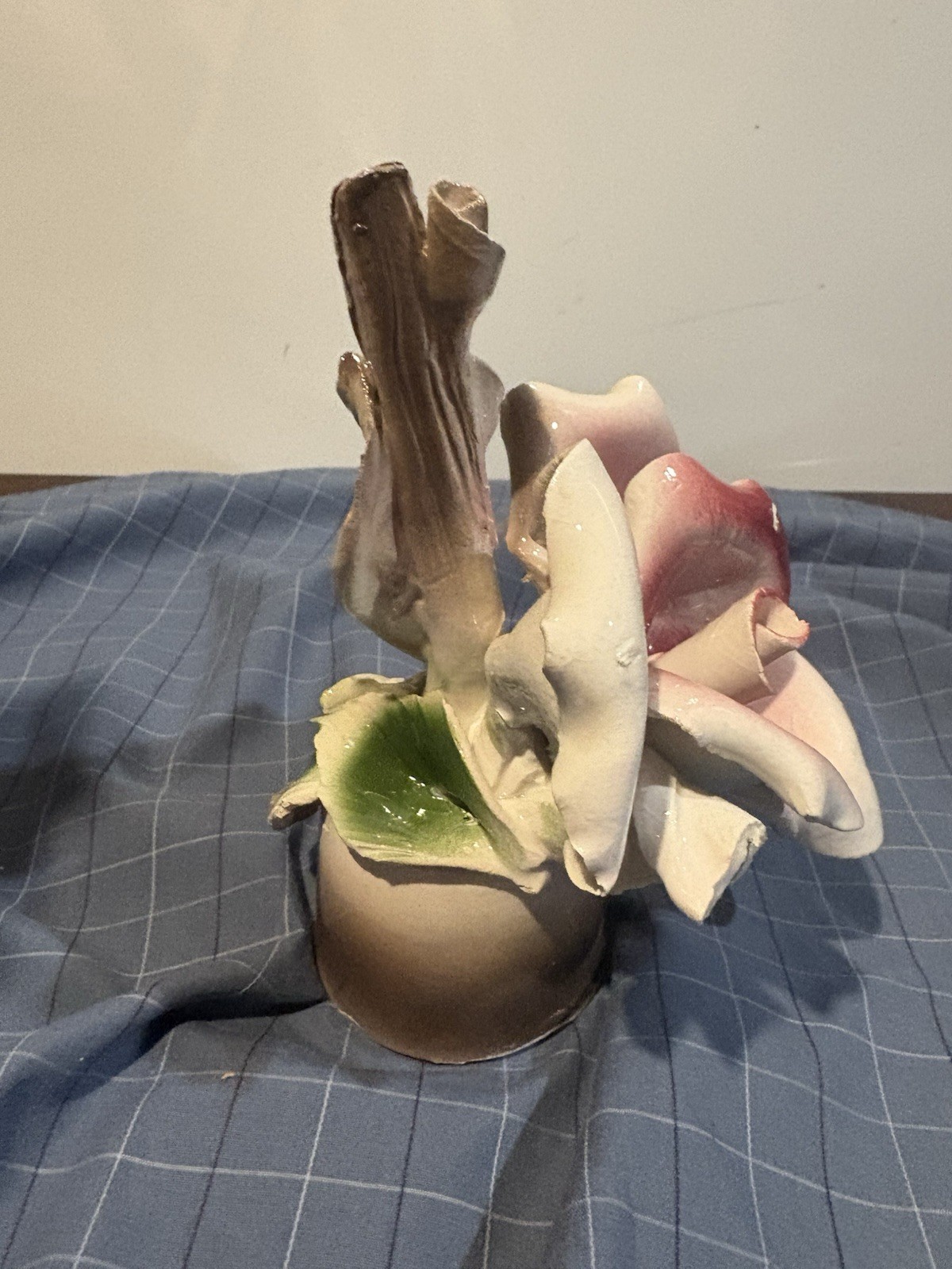4 Vintage 1920’s Italian Capodimonte Flowers Roses Handmade In Italy