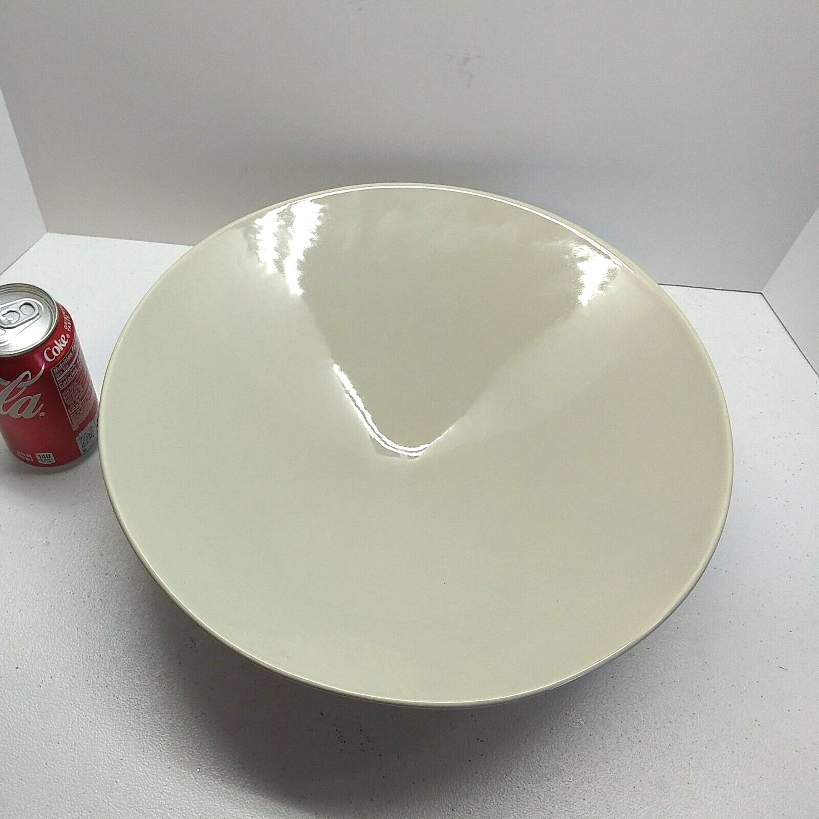 Vintage Haeger Warm Gray Pedestal Bowl Centerpiece #3295 Made in the USA 13.75″
