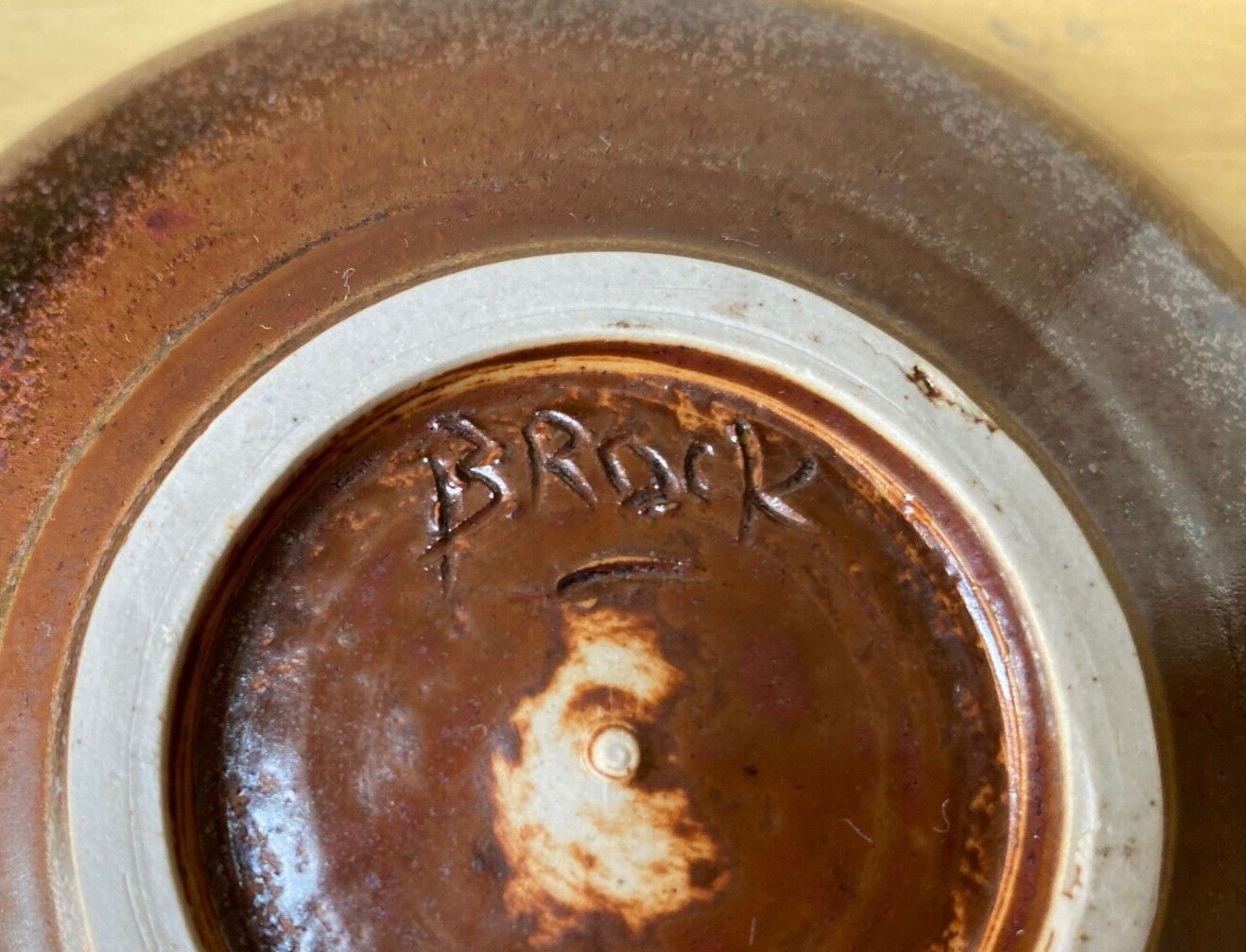 BROCK 7.25″ Asymmetrical Tenmoku Glaze Art Pottery Bowl – VGUC