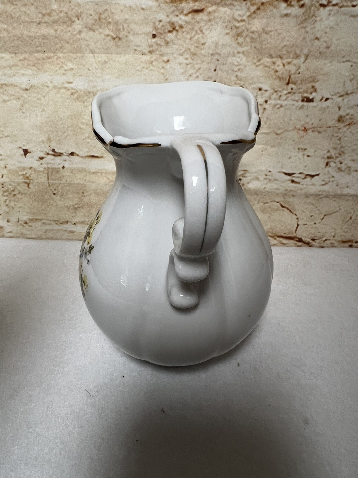Vintage China Small Creamer Pitcher & Saucer, Made In Japan, Floral, Cottagecore