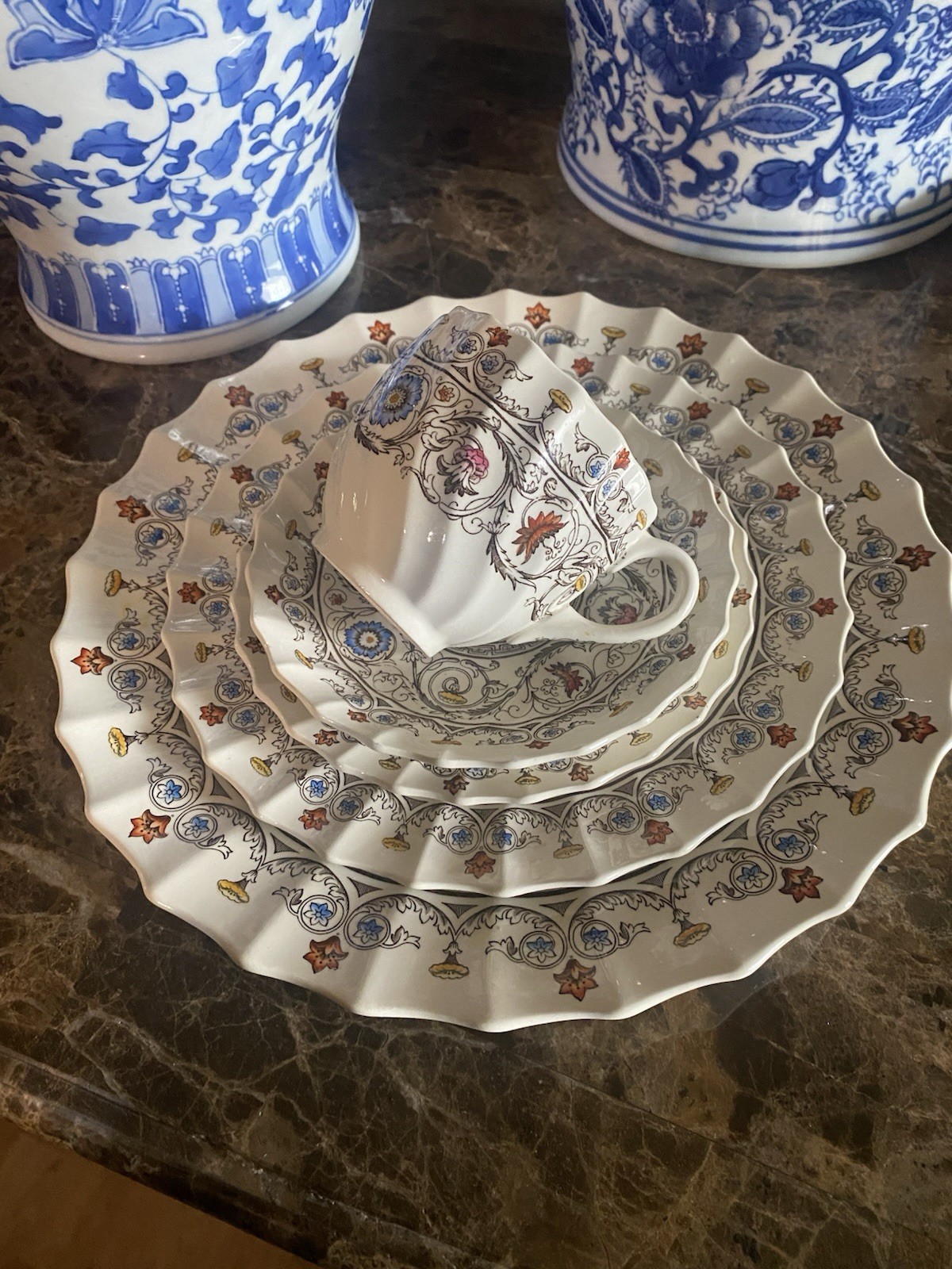 SPODE VINTAGE FLORENCE ONE PLACE SETTINGS/FIVE PCS