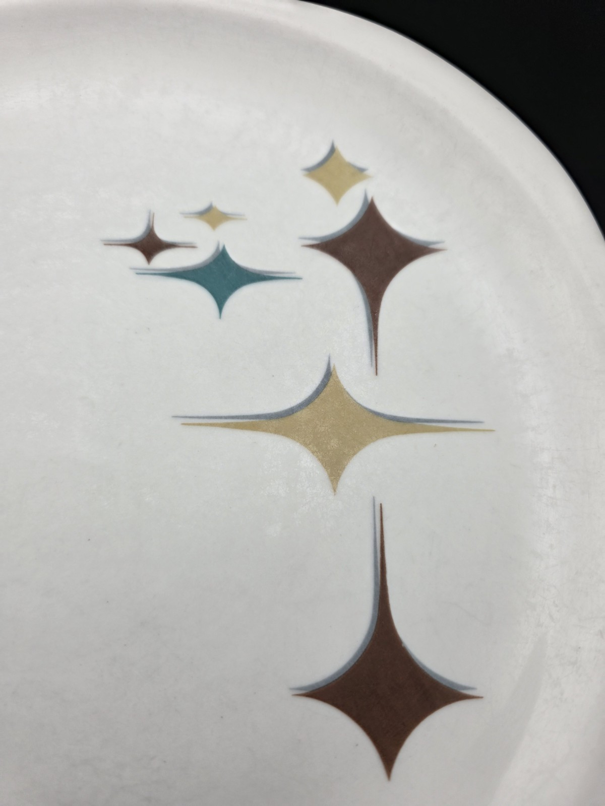SYRACUSE JUBILEE TRENDS STARS 10 1/4″ DINNER PLATE Starburst Atomic Mid Century