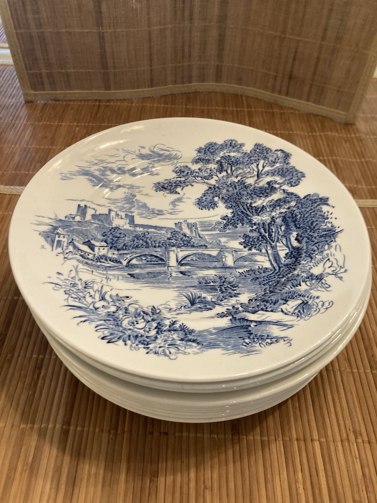 Porcelain china wedgewood countryside blue 11 Inch Dinner Plates No Chip/Crazing